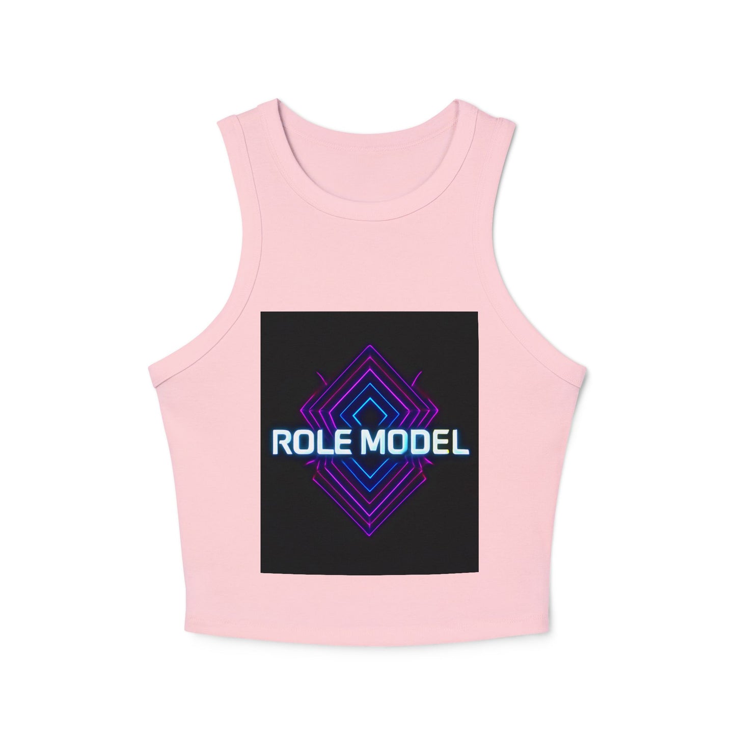 Trendy Women's Micro Rib Racer Tank Top with Role Model Print, Fashionable Fitness Wear, Gift for Her, Summer Essential, Casual Chic, [...]