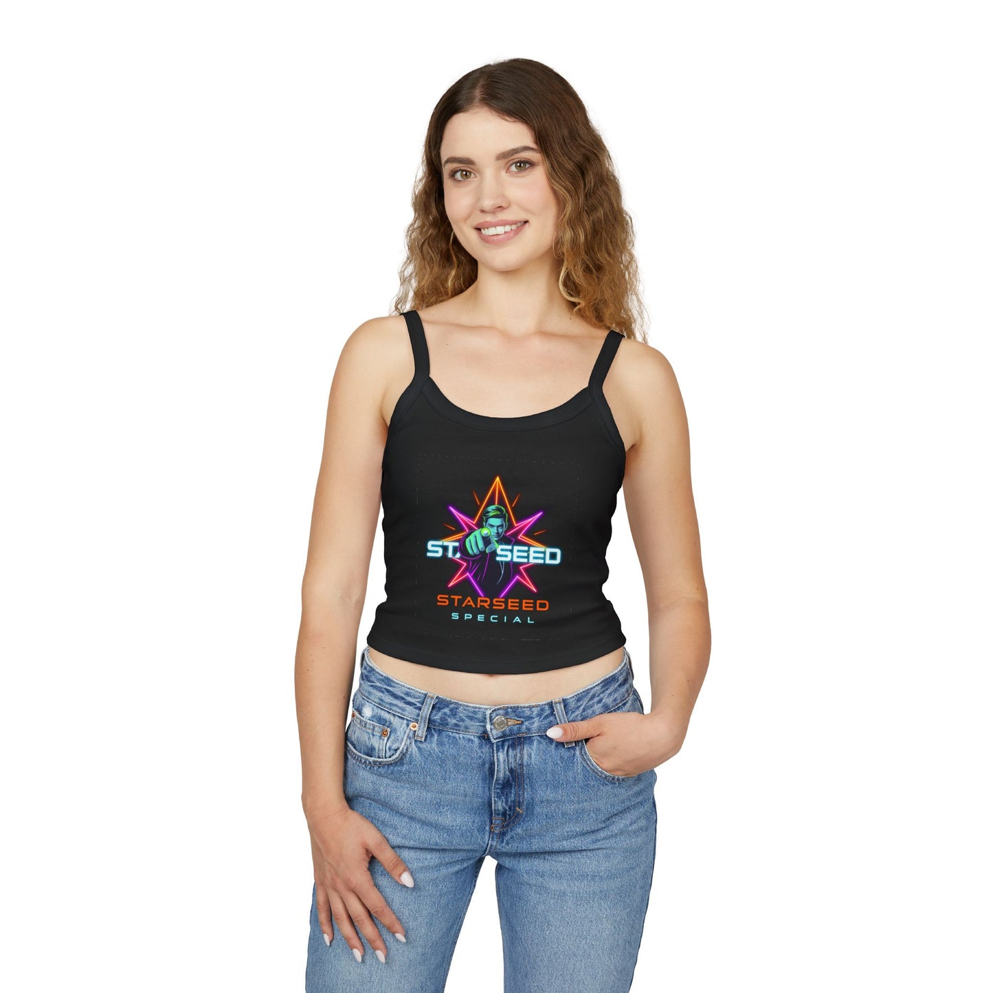 Starseed Graphic Tank Top, Women's Spaghetti Strap Top, Boho Style, Festival Attire, Summer Fashion, Gift for Her