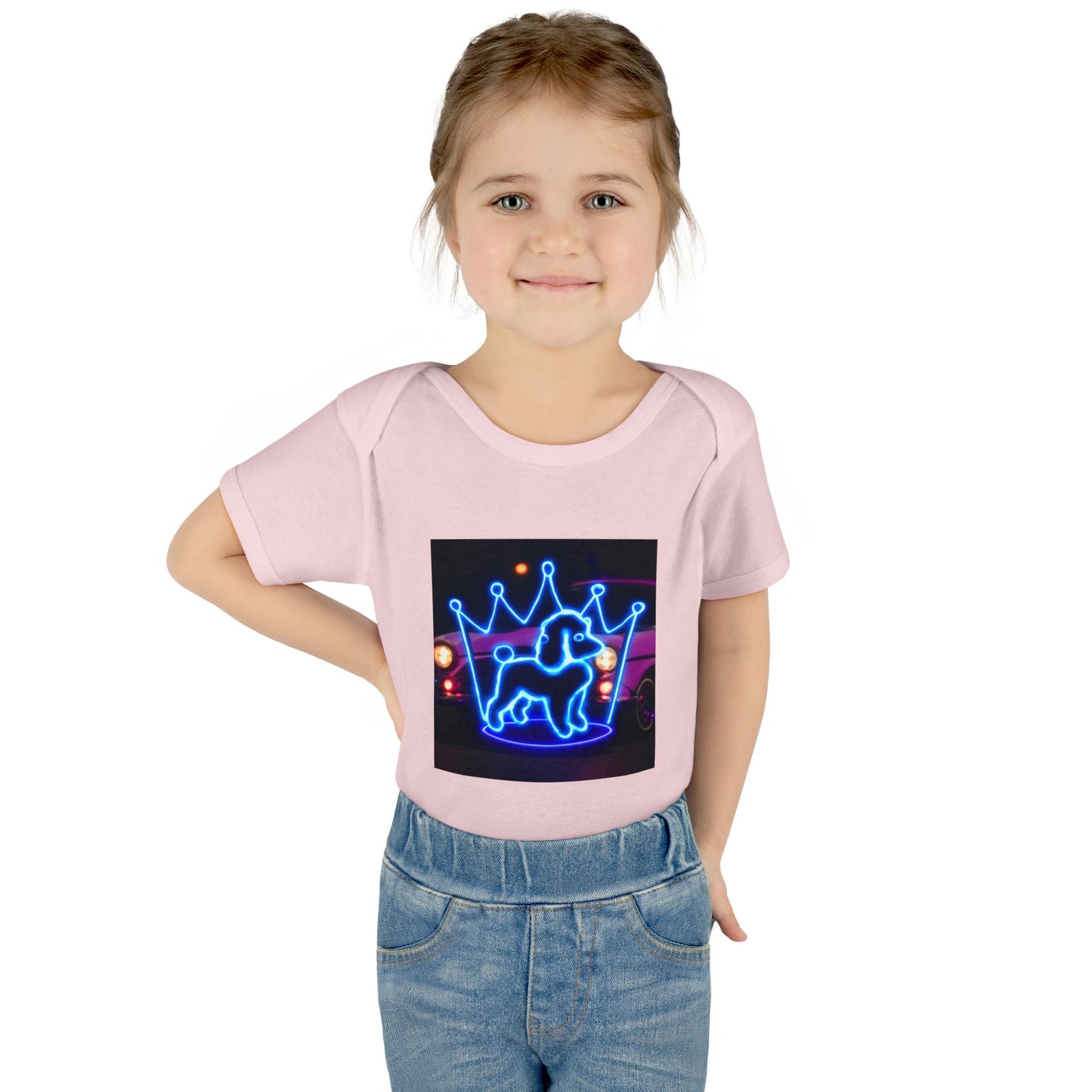 Neon Dog Crown Baby Bodysuit, Cute Infant Outfit, Baby Shower Gift, Newborn Clothes, Pet Lover Apparel, Birthday Gift for Baby