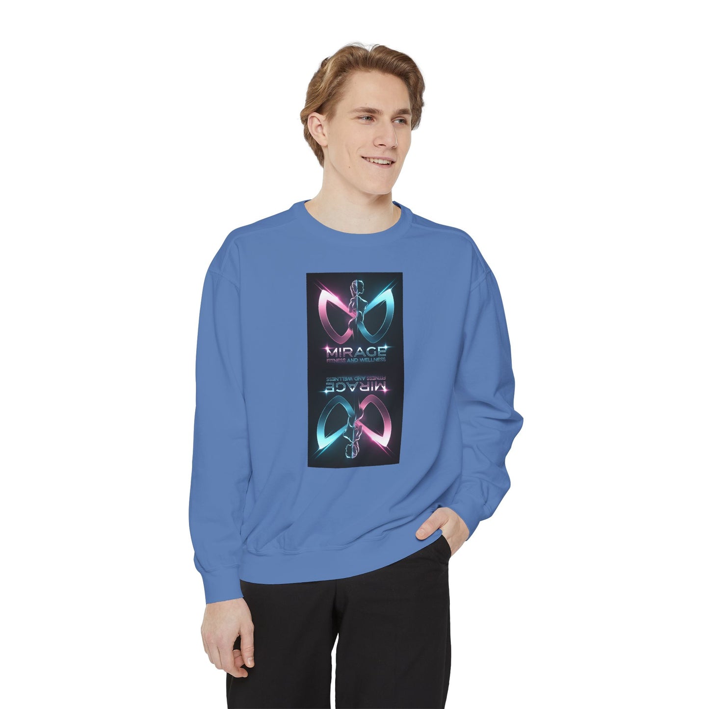 Retro Neon Mirage Sweatshirt — 'Mirage' Vaporwave Graphic Crewneck