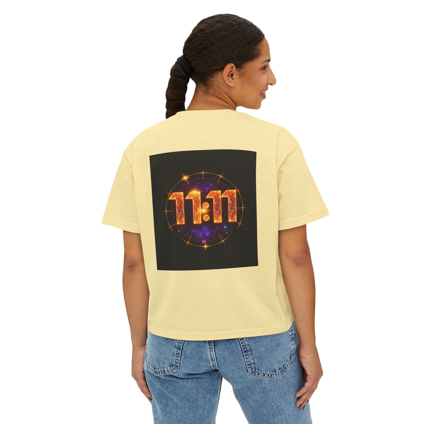 Cosmic 11:11 Women's Boxy Tee - Spiritual Vibes, Astrology Gift, Trendy Summer Tee, Comfortable Everyday Wear