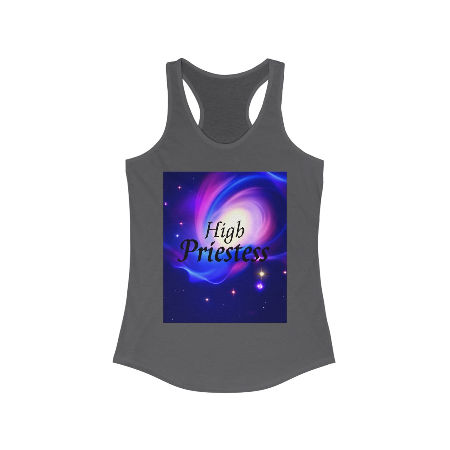 High Priestess Galaxy Racerback Tank Top, Spiritual Fitness Apparel, Yoga Top, Meditation Wear, Unique Gift for Her