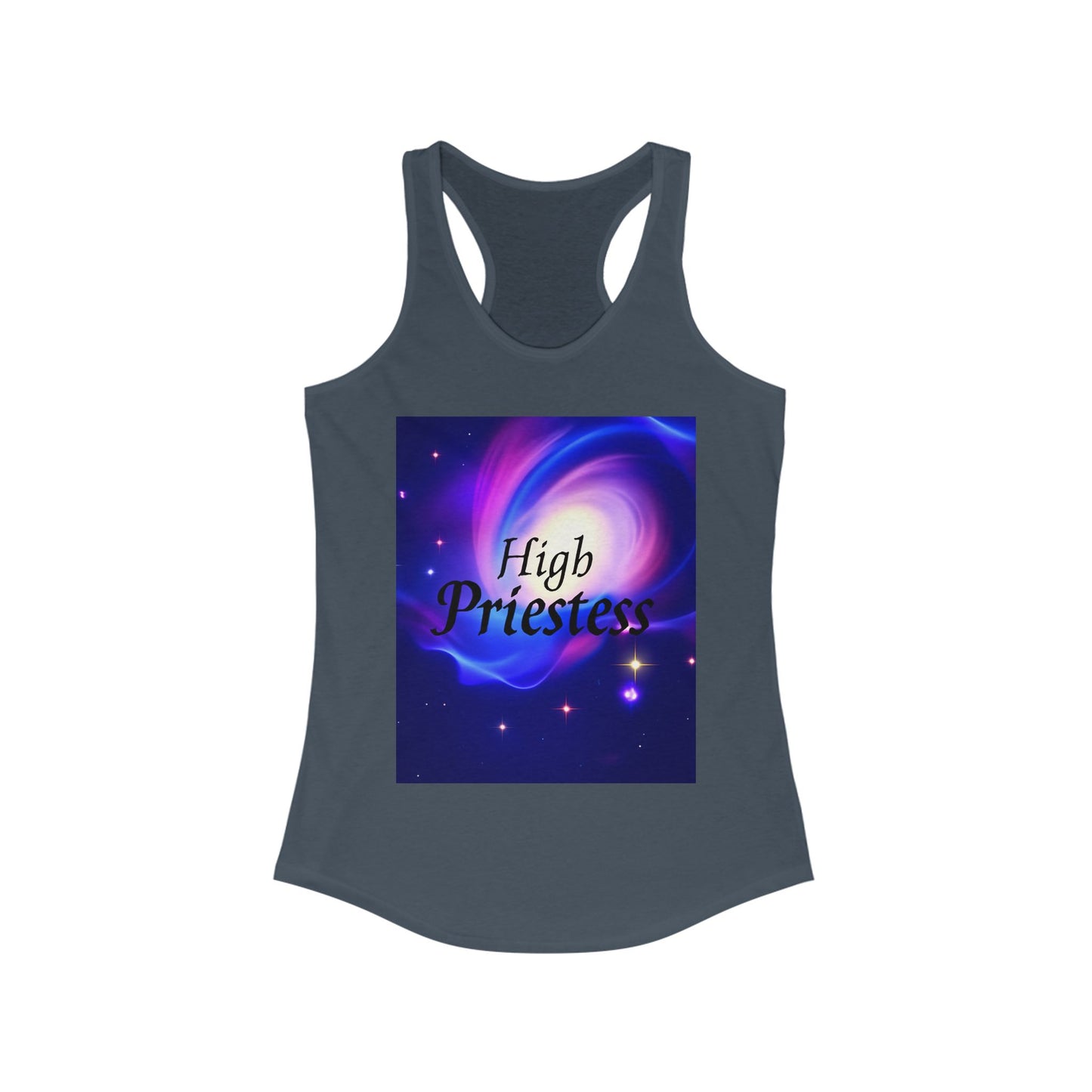 High Priestess Galaxy Racerback Tank Top, Spiritual Fitness Apparel, Yoga Top, Meditation Wear, Unique Gift for Her