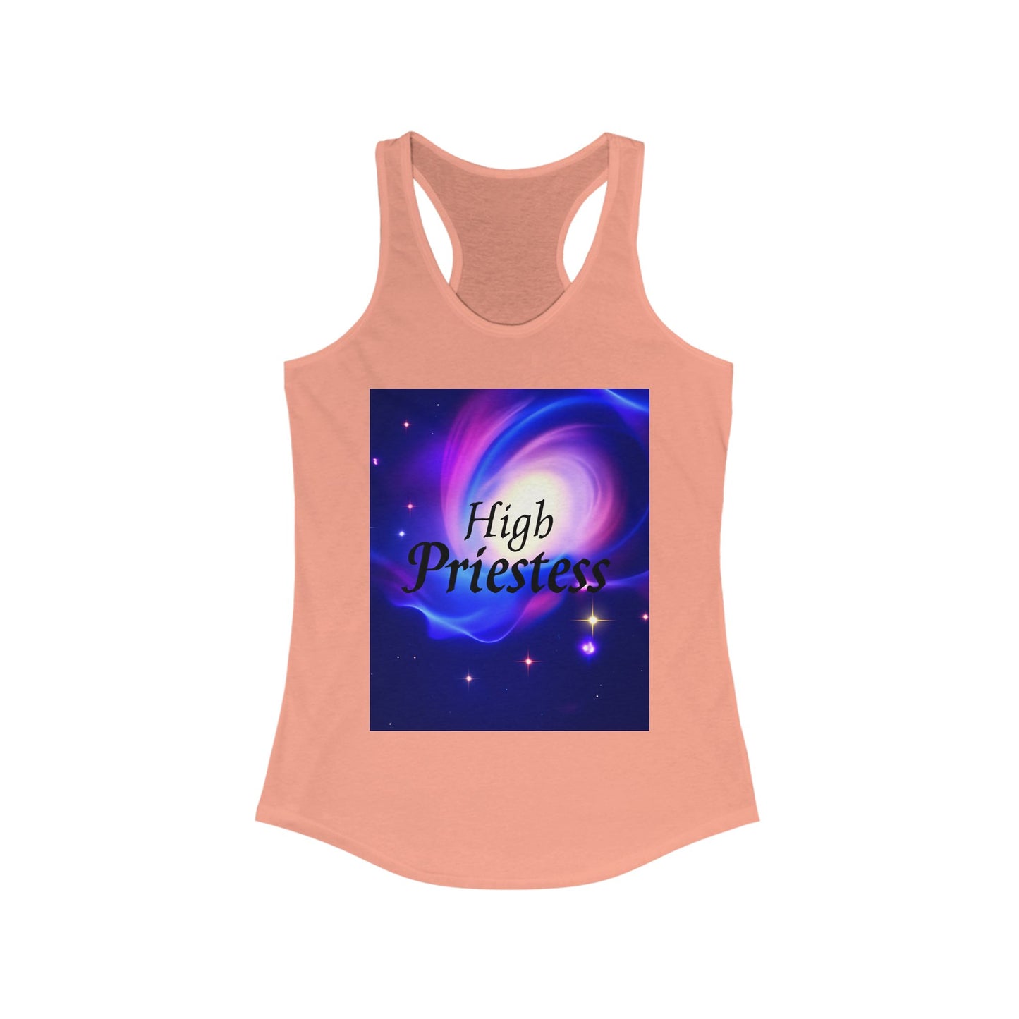 High Priestess Galaxy Racerback Tank Top, Spiritual Fitness Apparel, Yoga Top, Meditation Wear, Unique Gift for Her