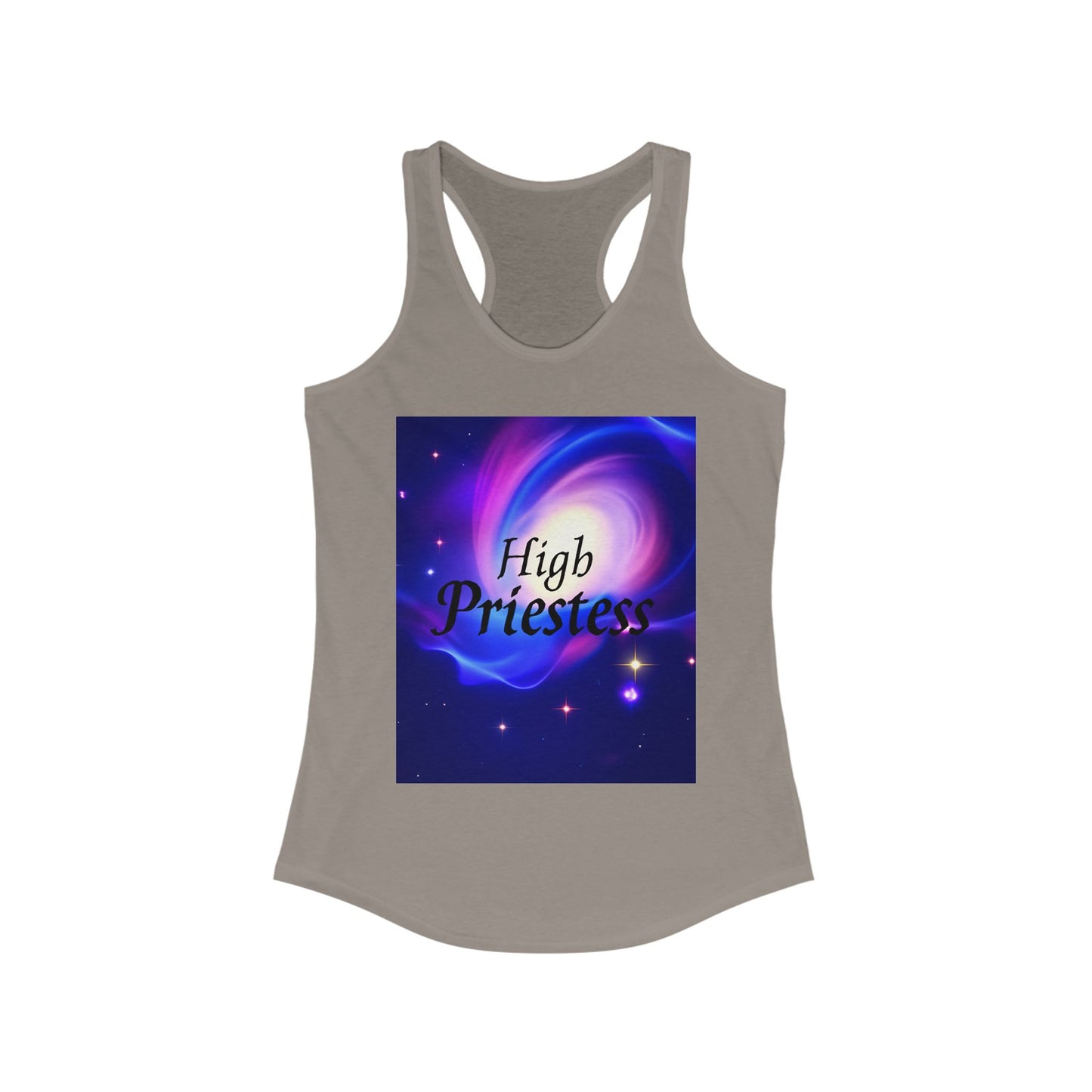 High Priestess Galaxy Racerback Tank Top, Spiritual Fitness Apparel, Yoga Top, Meditation Wear, Unique Gift for Her