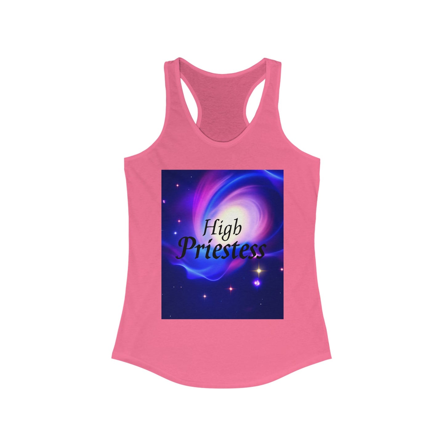 High Priestess Galaxy Racerback Tank Top, Spiritual Fitness Apparel, Yoga Top, Meditation Wear, Unique Gift for Her
