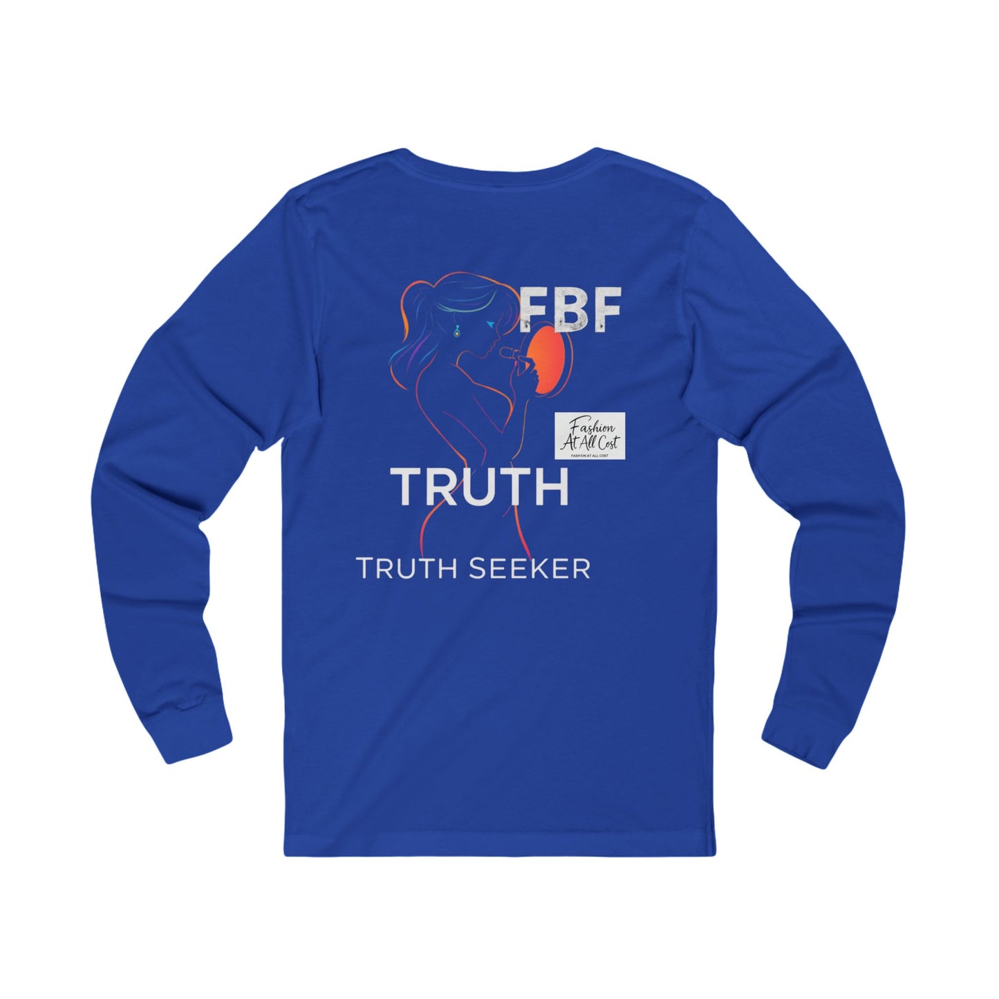 Neon Truth Long Sleeve Tee — Artistic Line-Drawn Figure Shirt