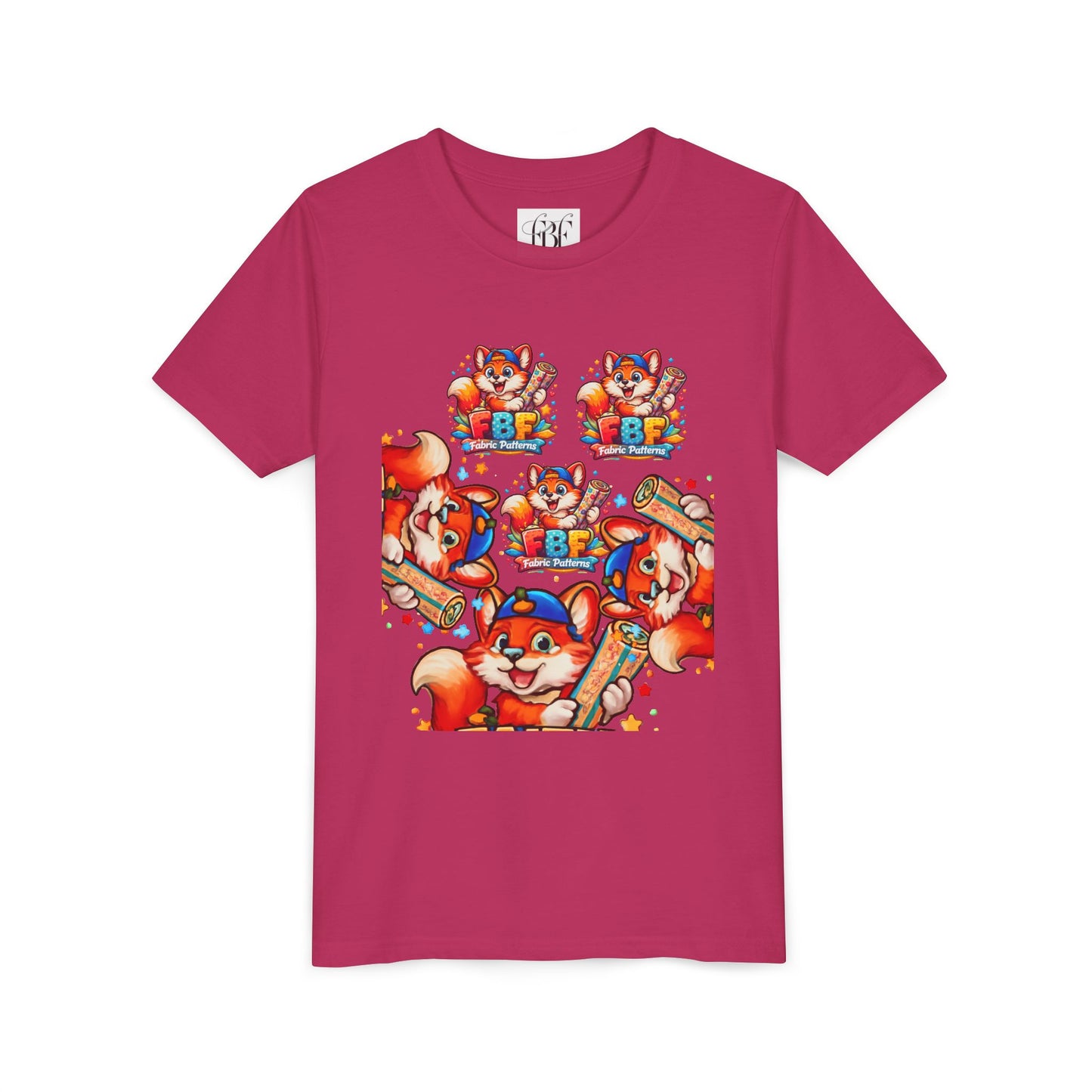 Youth Tee — Colorful Cartoon Fox 'FBF' Logo Kids Shirt