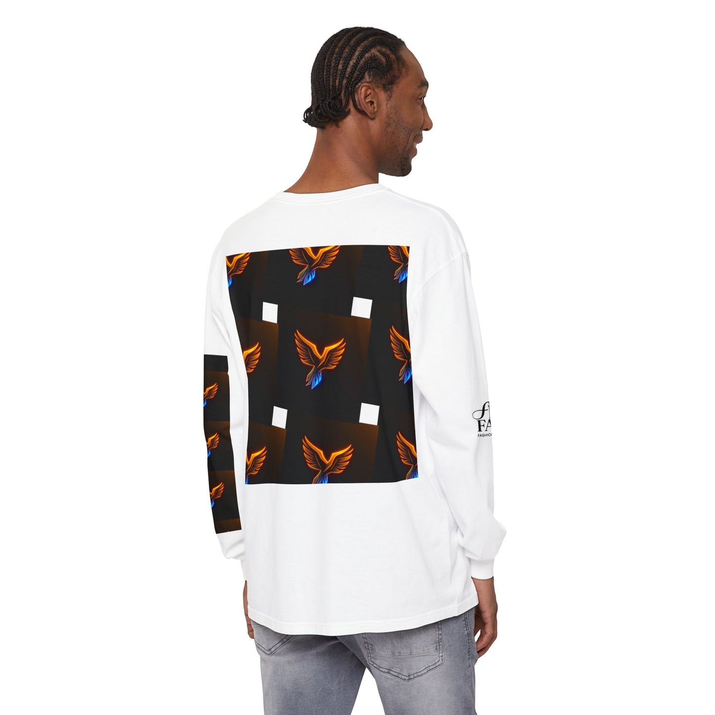 Vibrant Long Sleeve T-Shirt with Phoenix Design - Casual Wear for Bird Lovers, Gifts, Unique Fashion, Everyday Style, Unisex Apparel