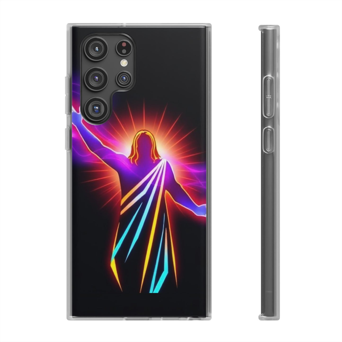 Inspirational Jesus Flexi Case - Colorful Phone Cover for Spiritual Connection