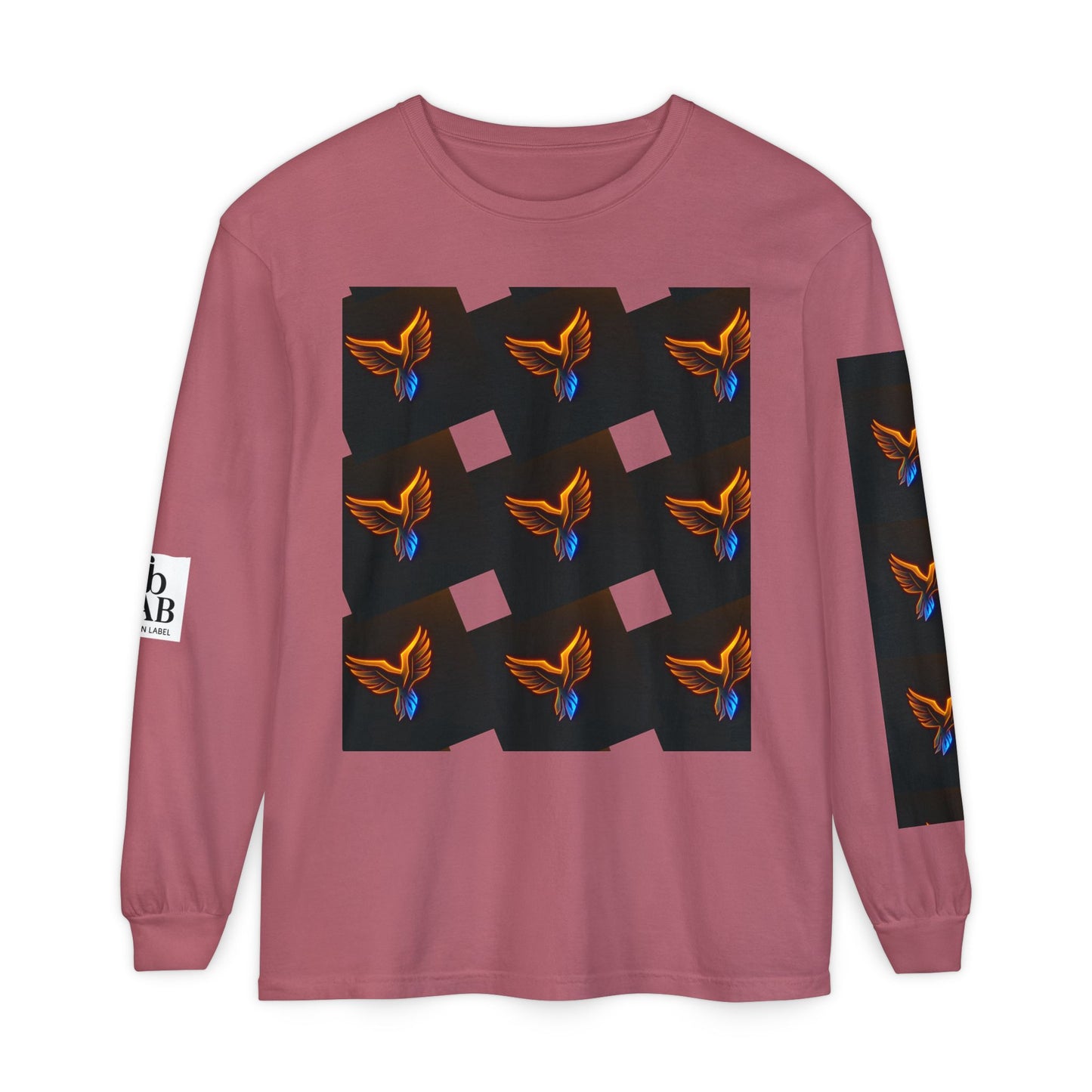 Vibrant Long Sleeve T-Shirt with Phoenix Design - Casual Wear for Bird Lovers, Gifts, Unique Fashion, Everyday Style, Unisex Apparel