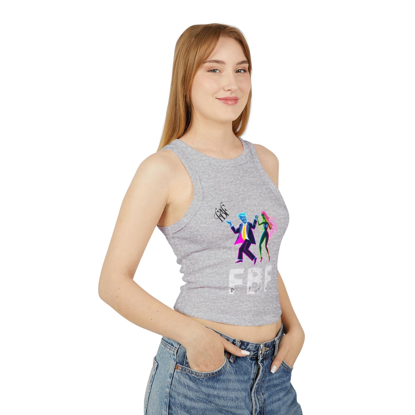 Retro Dance Graphic Tank Top, FBF Vibes, Women's Summer Apparel, Party Wear, Festival Clothing, Unique Graphic Tee