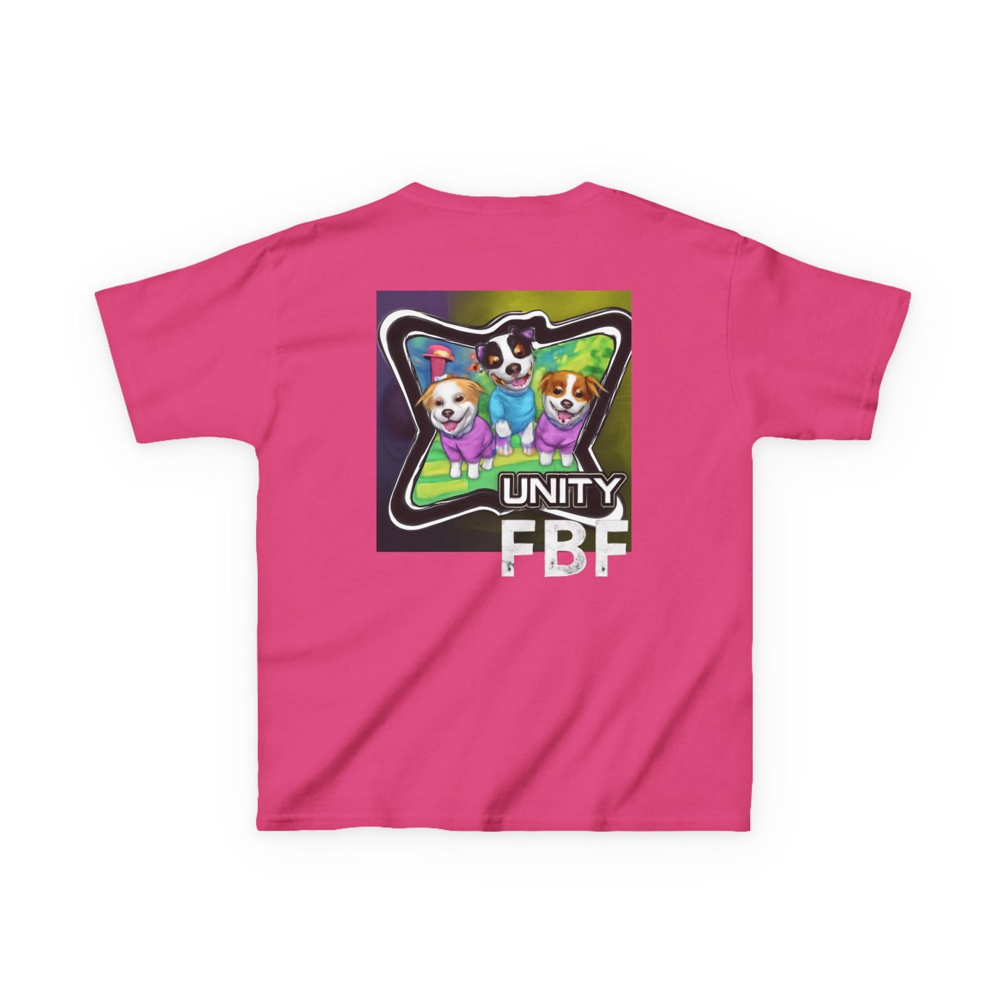Colorful Dog-Themed Kids Tee - 'Unity Fun' Design