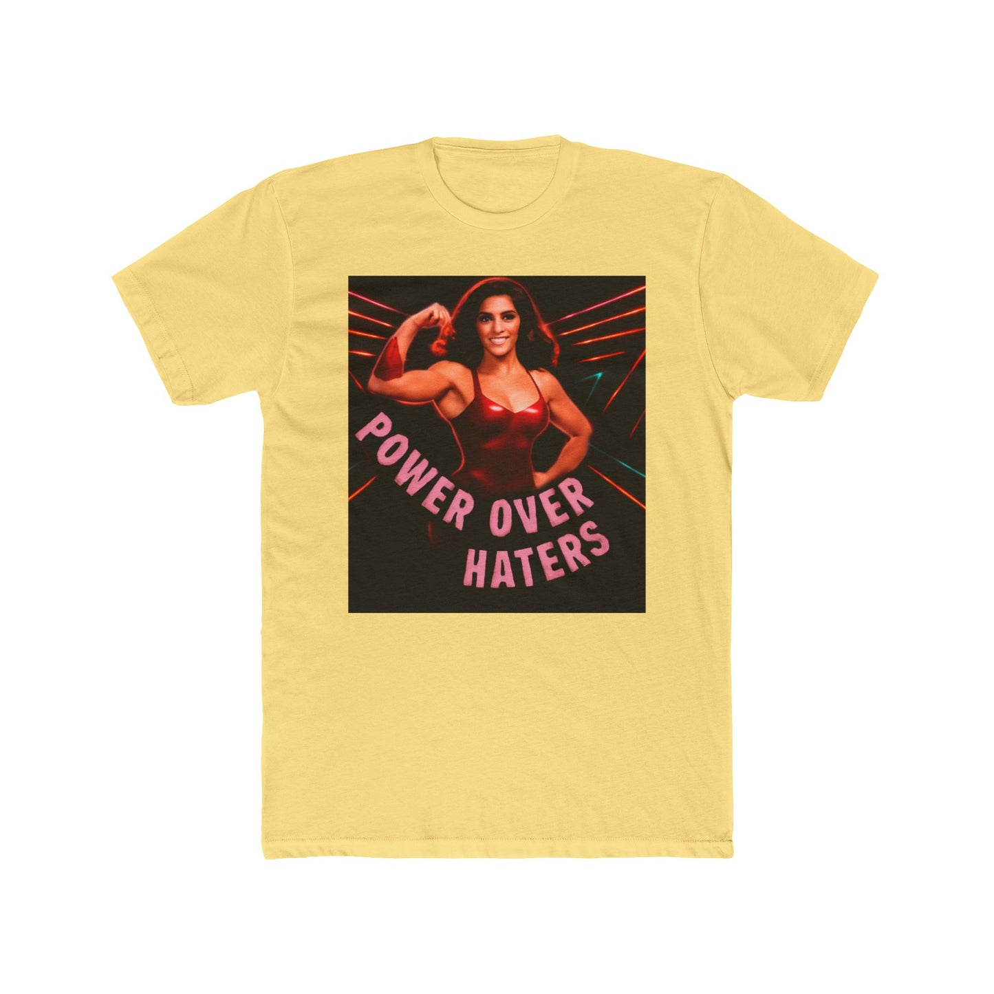 Power Over Haters Muscle Woman Graphic Tee — Feminist Empowerment T-Shirt