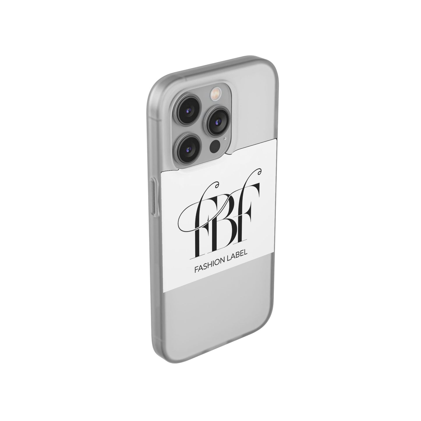 Chic Flexi Phone Case with Fashion Label Design