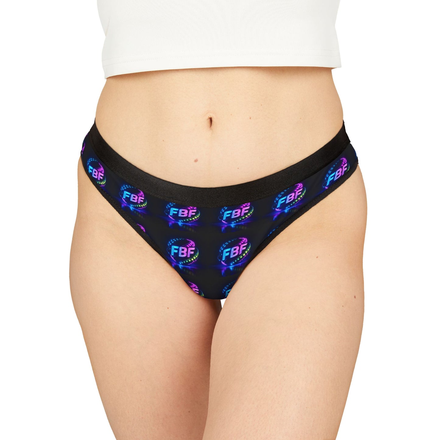 Neon Logo Thong — Women's AOP Neon FBF Print