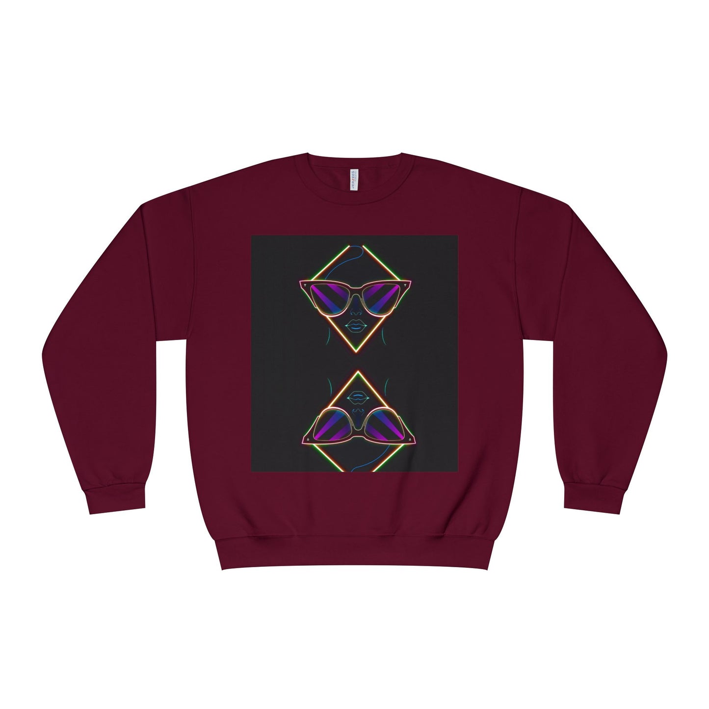 Retro Vibes Crewneck Sweatshirt with Sunglasses Design