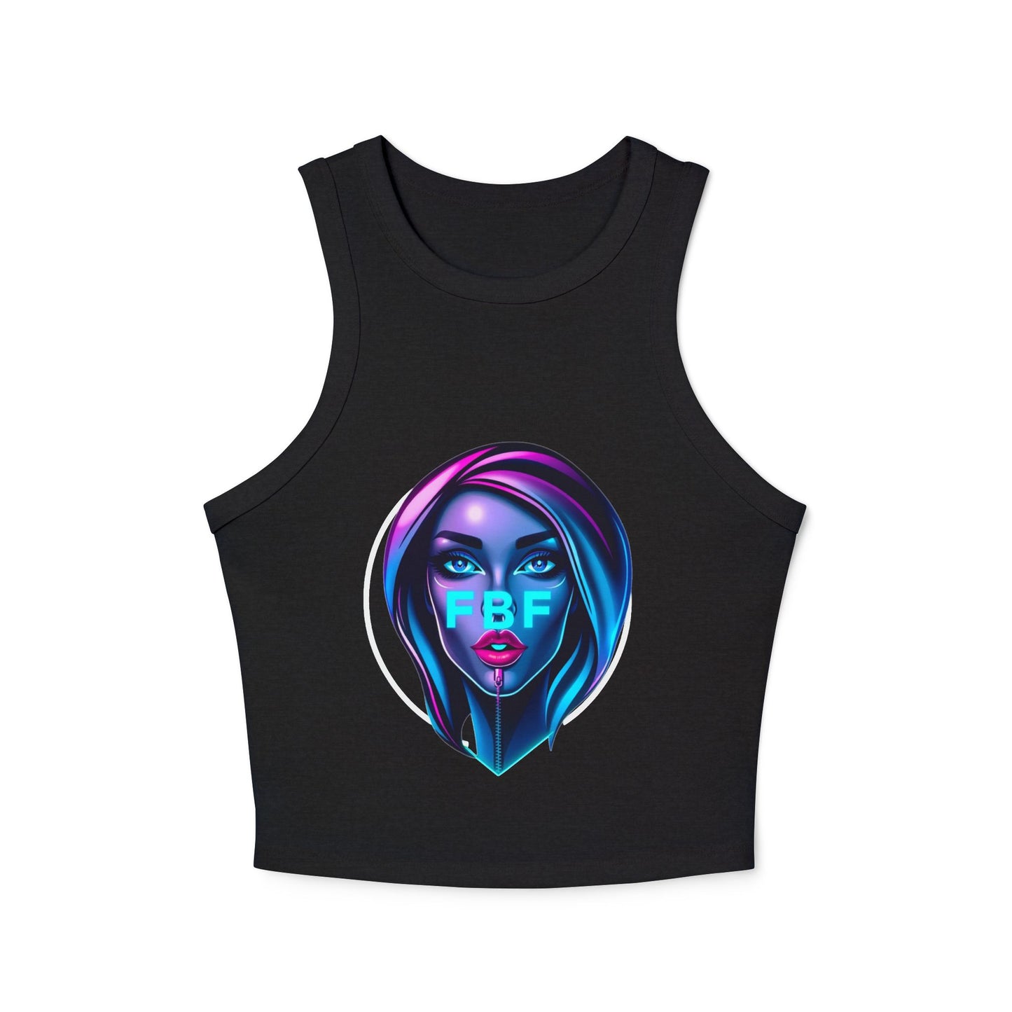 Futuristic Chic Racer Tank Top | Stylish Sleeveless Top for Summer | Perfect for Festivals, Parties, Casual Wear, Gifts