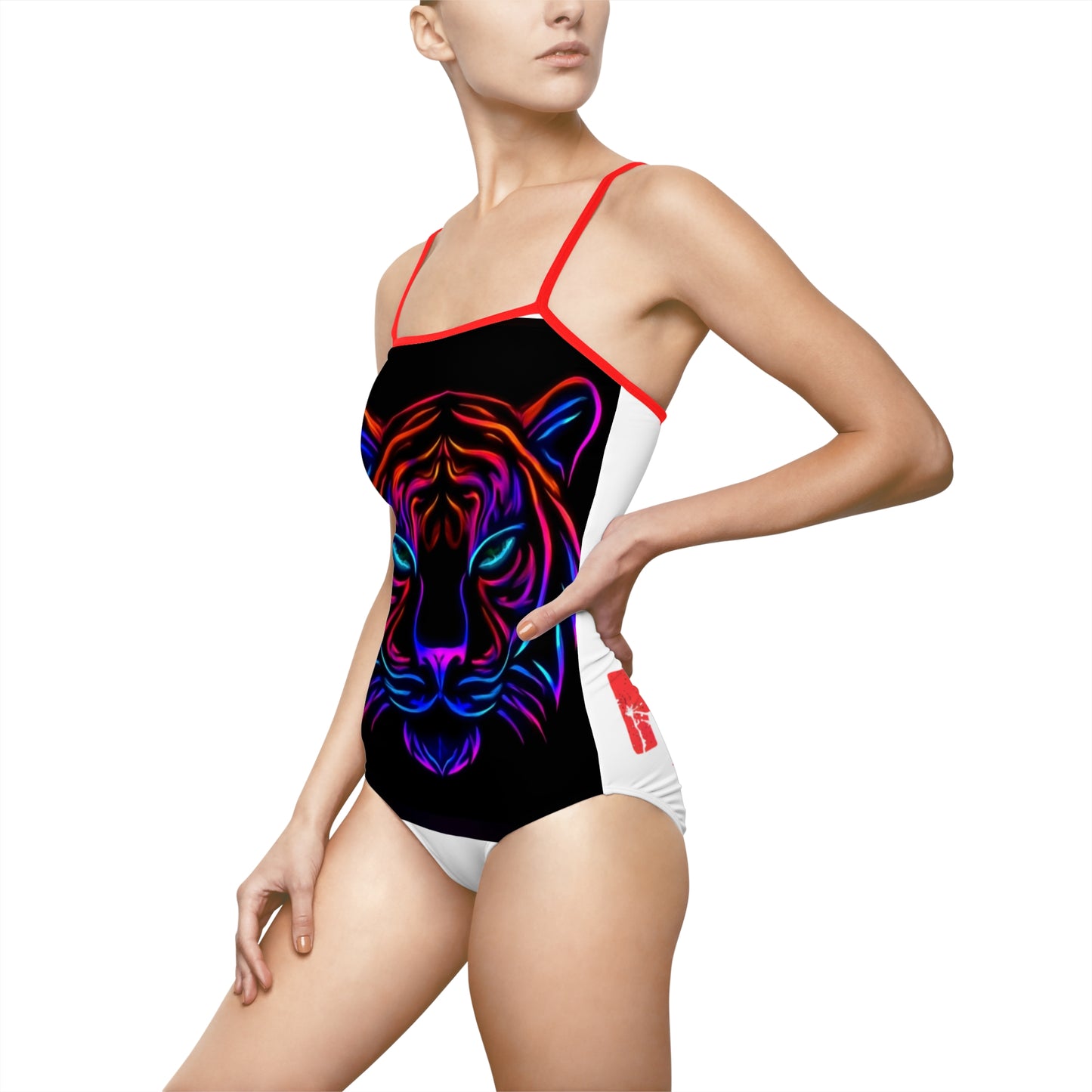 Neon Tiger One-Piece Swimsuit | Vibrant Swimwear, Summer Beachwear, Party Outfit, Swim Team Gear, Vacation Must-Have