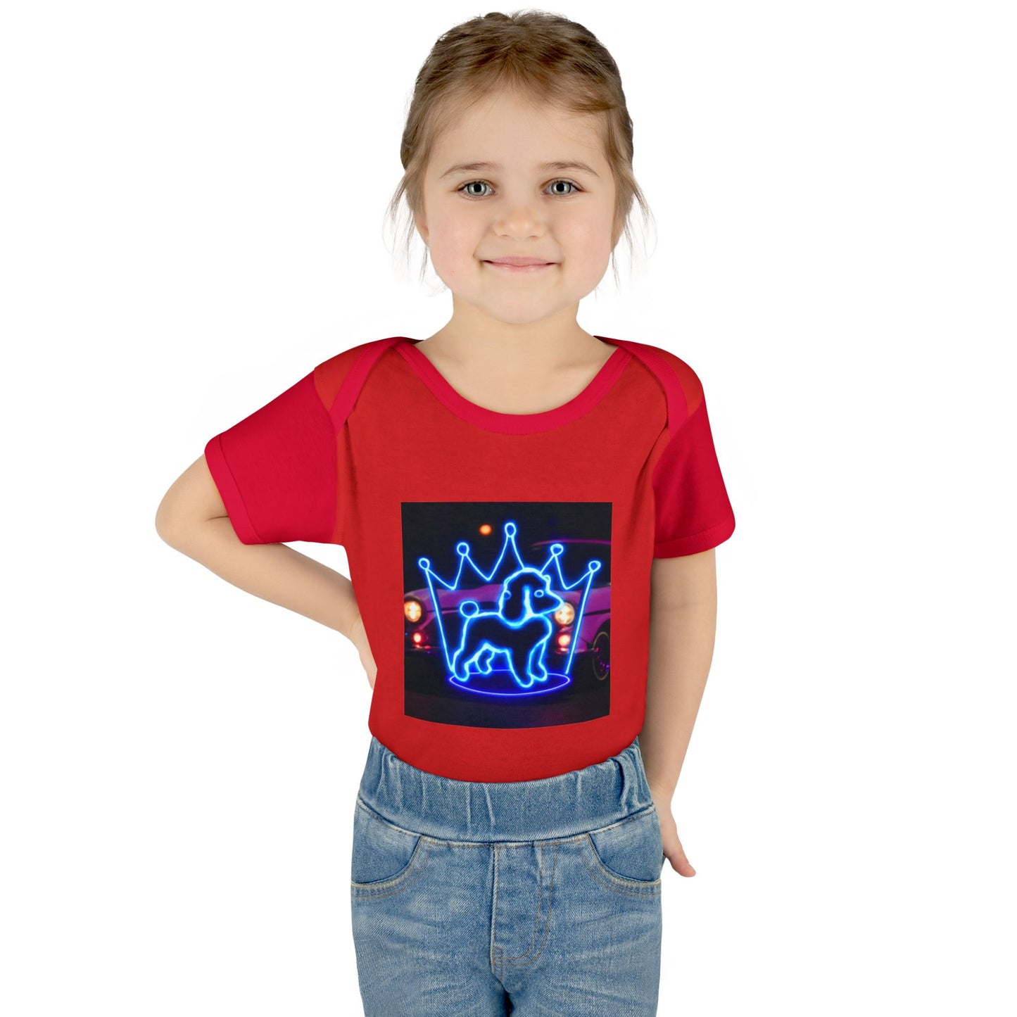 Neon Dog Crown Baby Bodysuit, Cute Infant Outfit, Baby Shower Gift, Newborn Clothes, Pet Lover Apparel, Birthday Gift for Baby