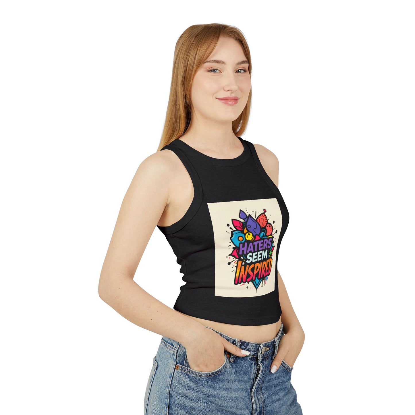 Inspirational Women's Micro Rib Racer Tank Top, Trendy Crop Top, Summer Style, Motivational Apparel, Gift for Her, Workout Gear