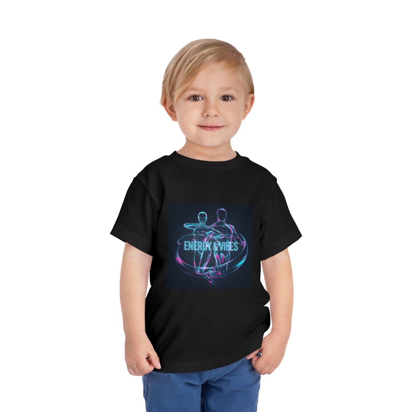 Toddler Tee — Energy & Vibes Neon Dance Graphic