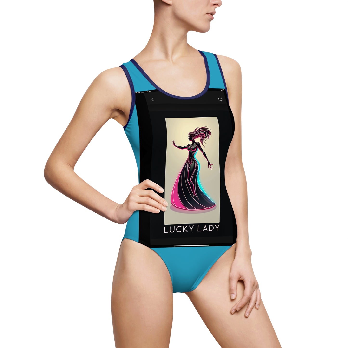 Lucky Lady Women's Classic One-Piece Swimsuit | Trendy Beachwear for Fashionistas