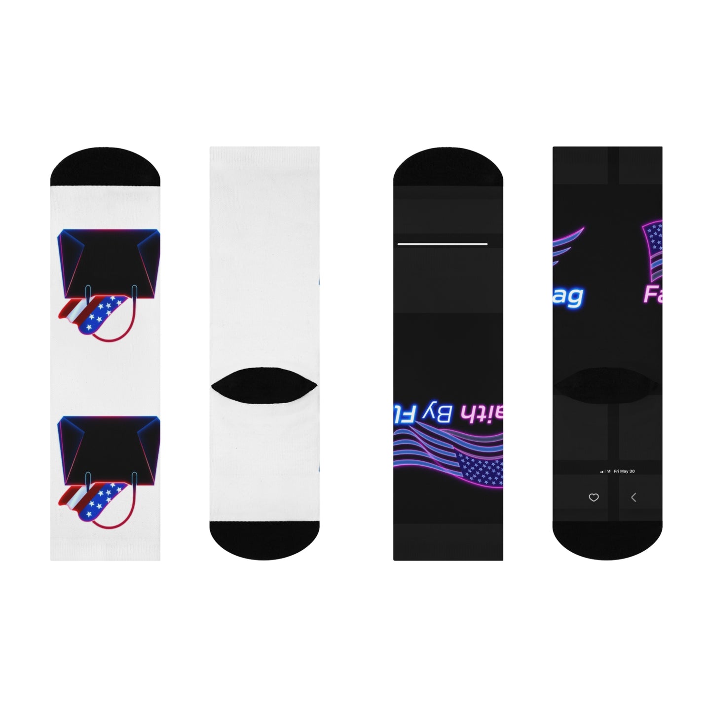 Patriotic Cushioned Crew Socks | Ideal for Fourth of July, Memorial Day, Veterans Day, Gift for Friends, Comfortable Fashion