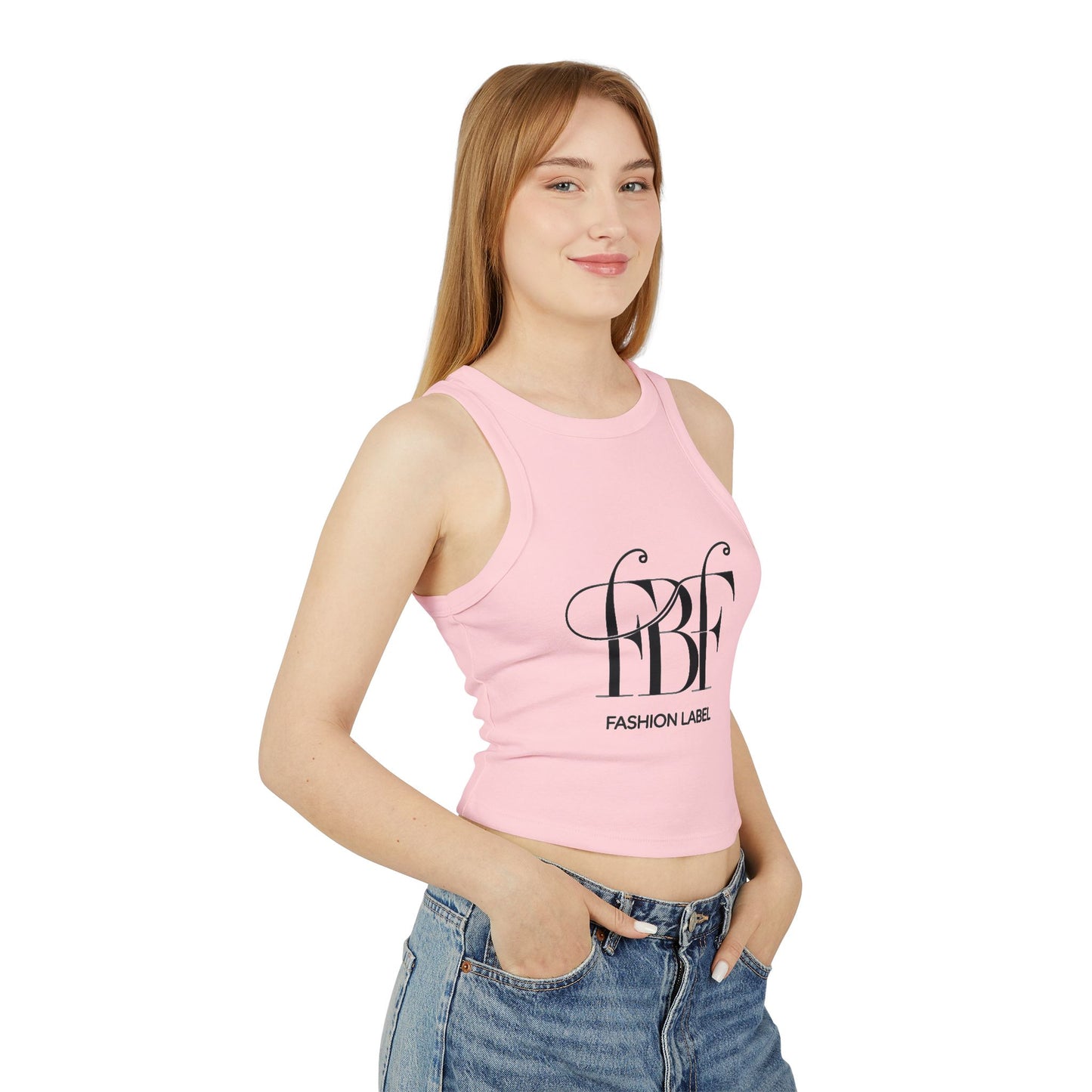 Chic Micro Rib Racer Tank Top, Summer Casual Top, Women's Fashion Tee, Workout Wear, Stylish Crop Top, Trendy Tank for Every Occasion