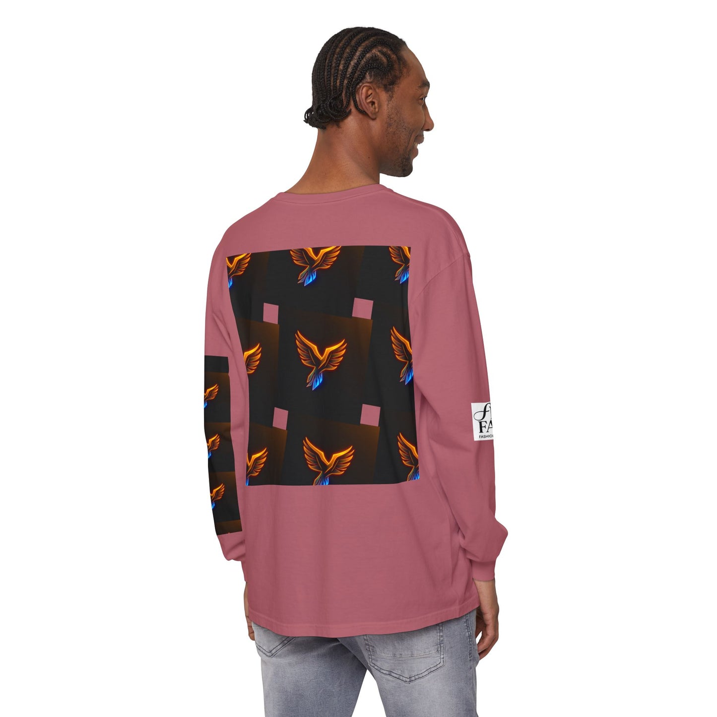 Vibrant Long Sleeve T-Shirt with Phoenix Design - Casual Wear for Bird Lovers, Gifts, Unique Fashion, Everyday Style, Unisex Apparel