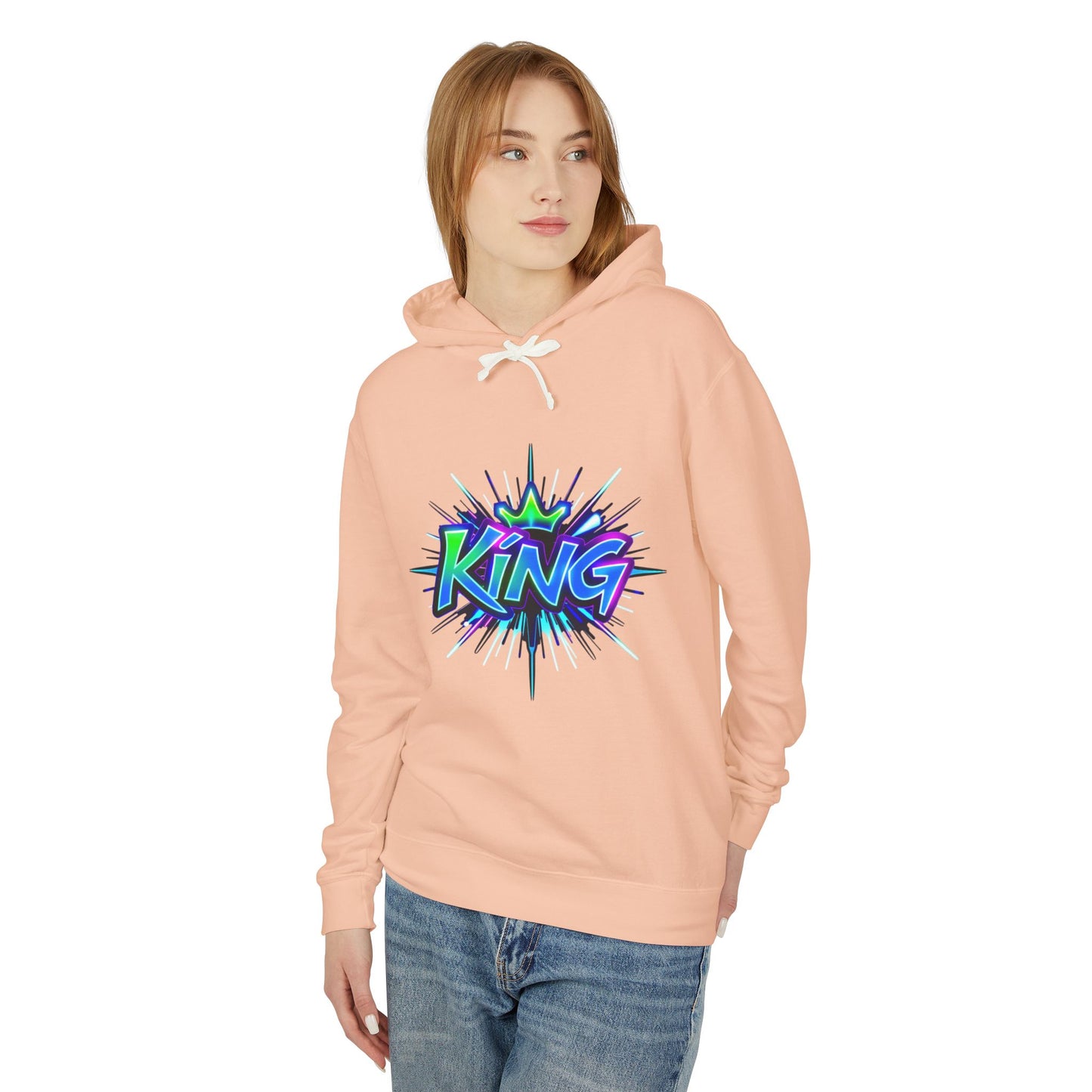 Colorful King Hoodie for Trendy Casual Wear, Unisex Lightweight Sweatshirt for Men & Women, Perfect Gift for Birthdays, Hip Hop Vibes, [...]