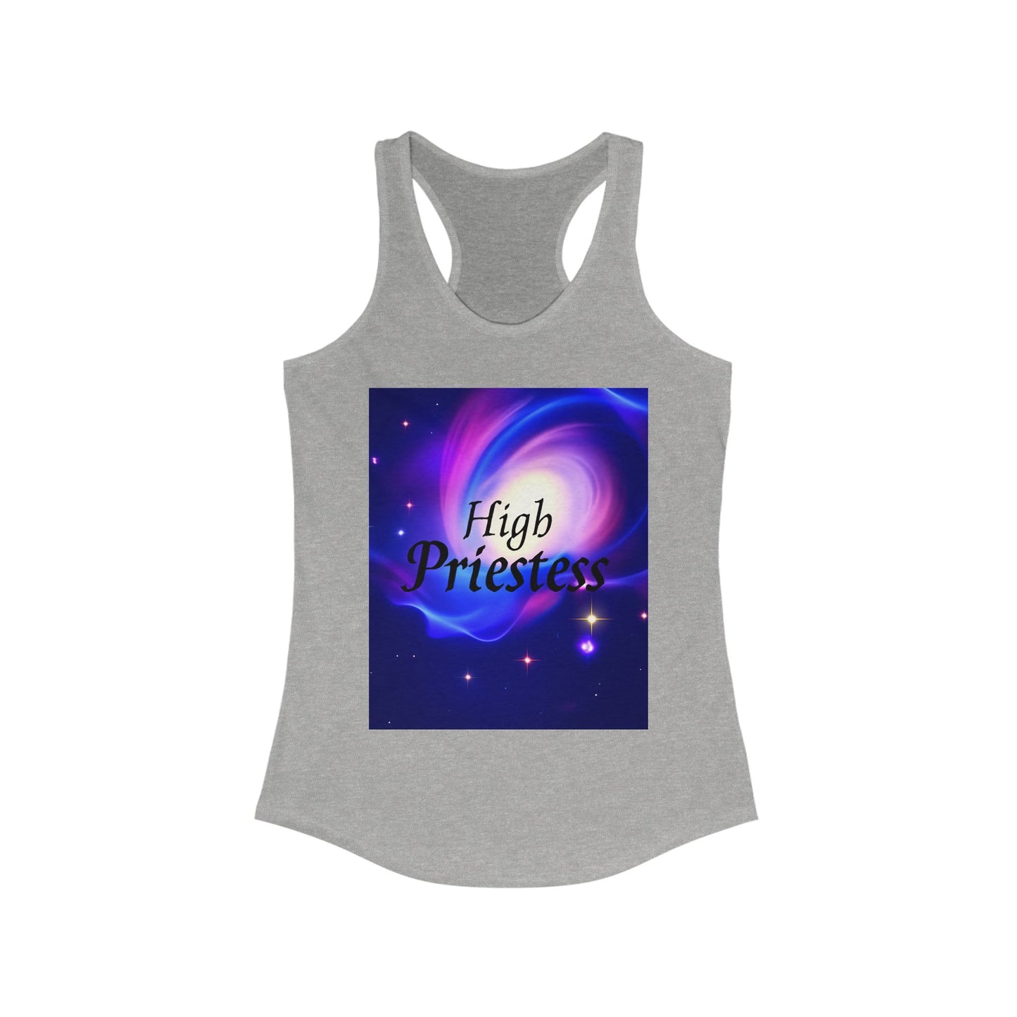High Priestess Galaxy Racerback Tank Top, Spiritual Fitness Apparel, Yoga Top, Meditation Wear, Unique Gift for Her