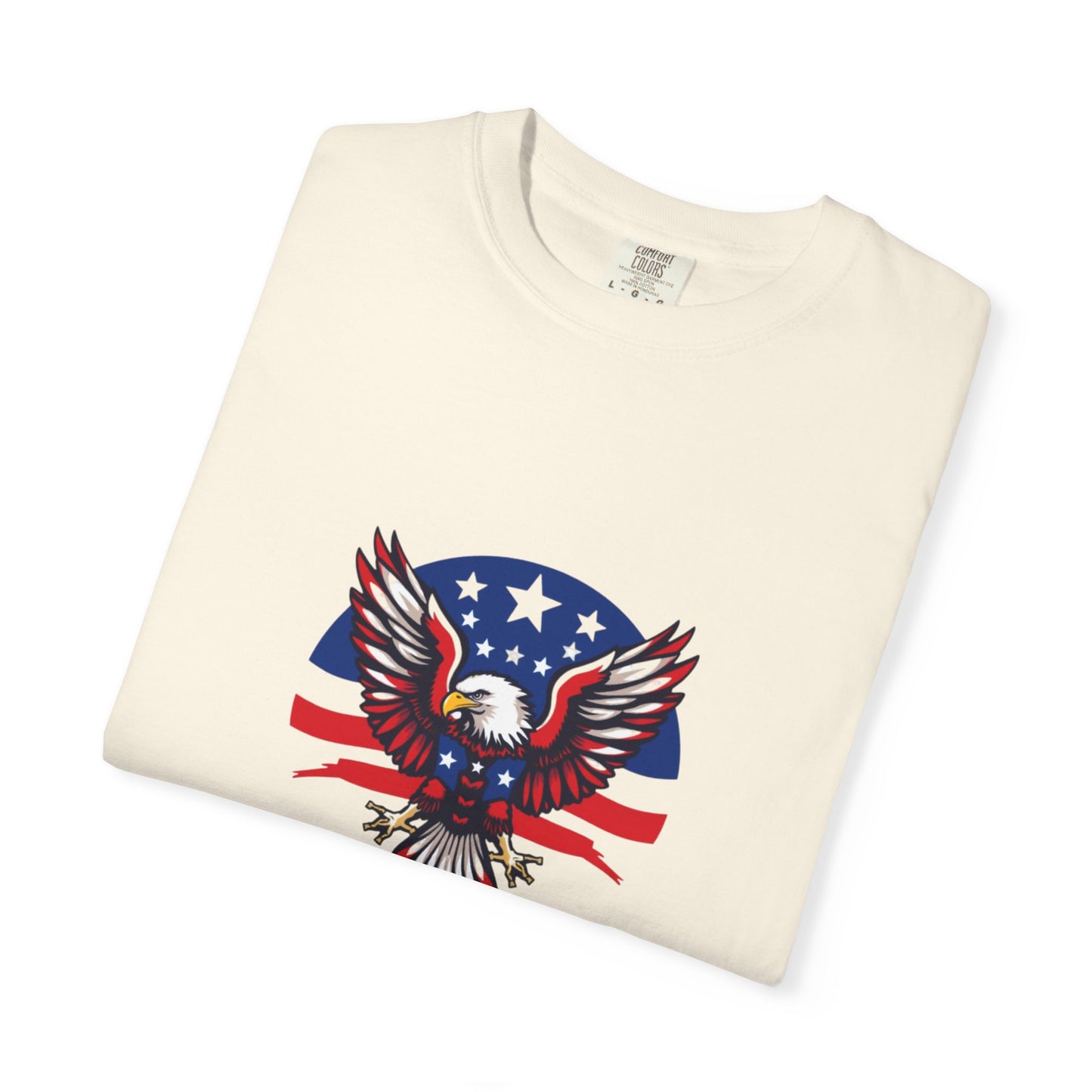 Patriotic T-Shirt with Eagle Graphic | Faith By Flag Tee, Unisex Apparel, Independence Day Shirt, Casual Wear, Gift for Veterans