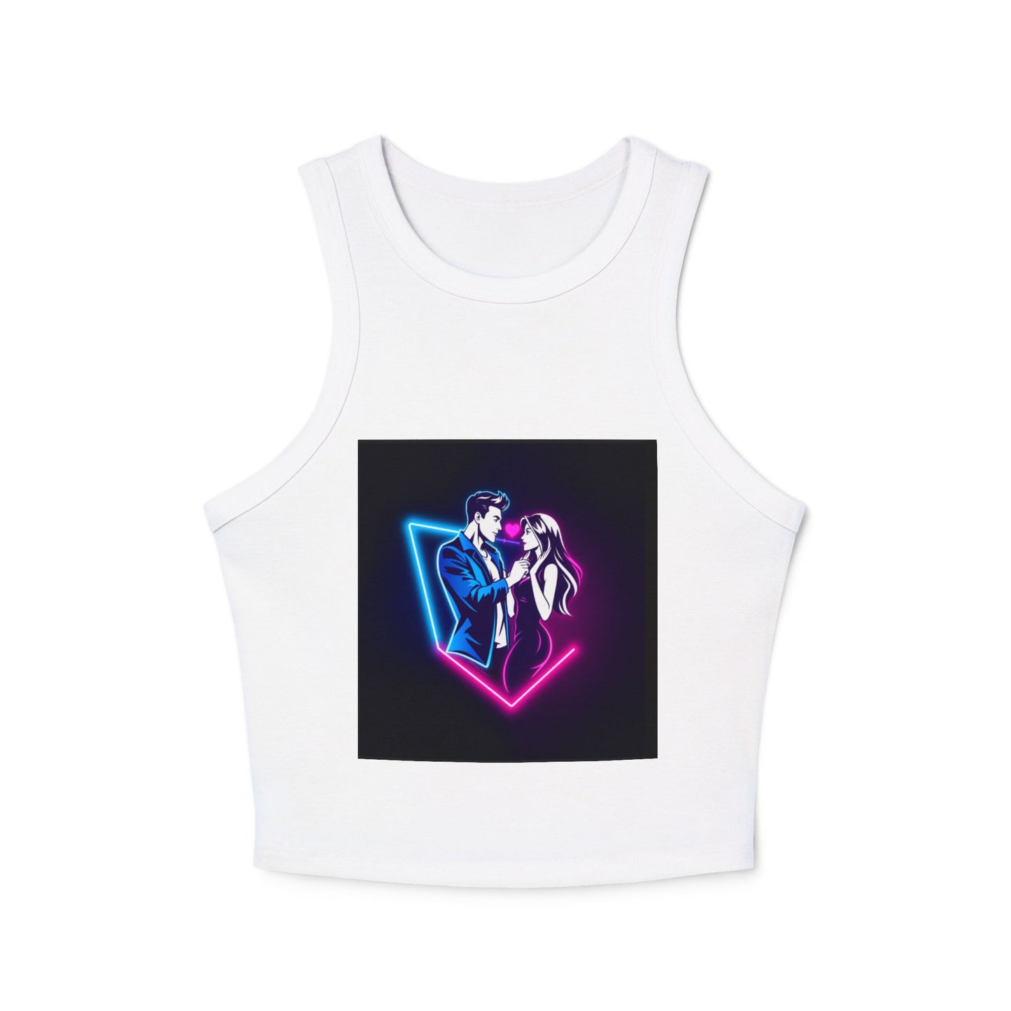 Neon Love Graphic Tank Top, Women's Racerback Shirt, Perfect for Date Night, Festival Wear, Summer Style, Valentine's Day Gift