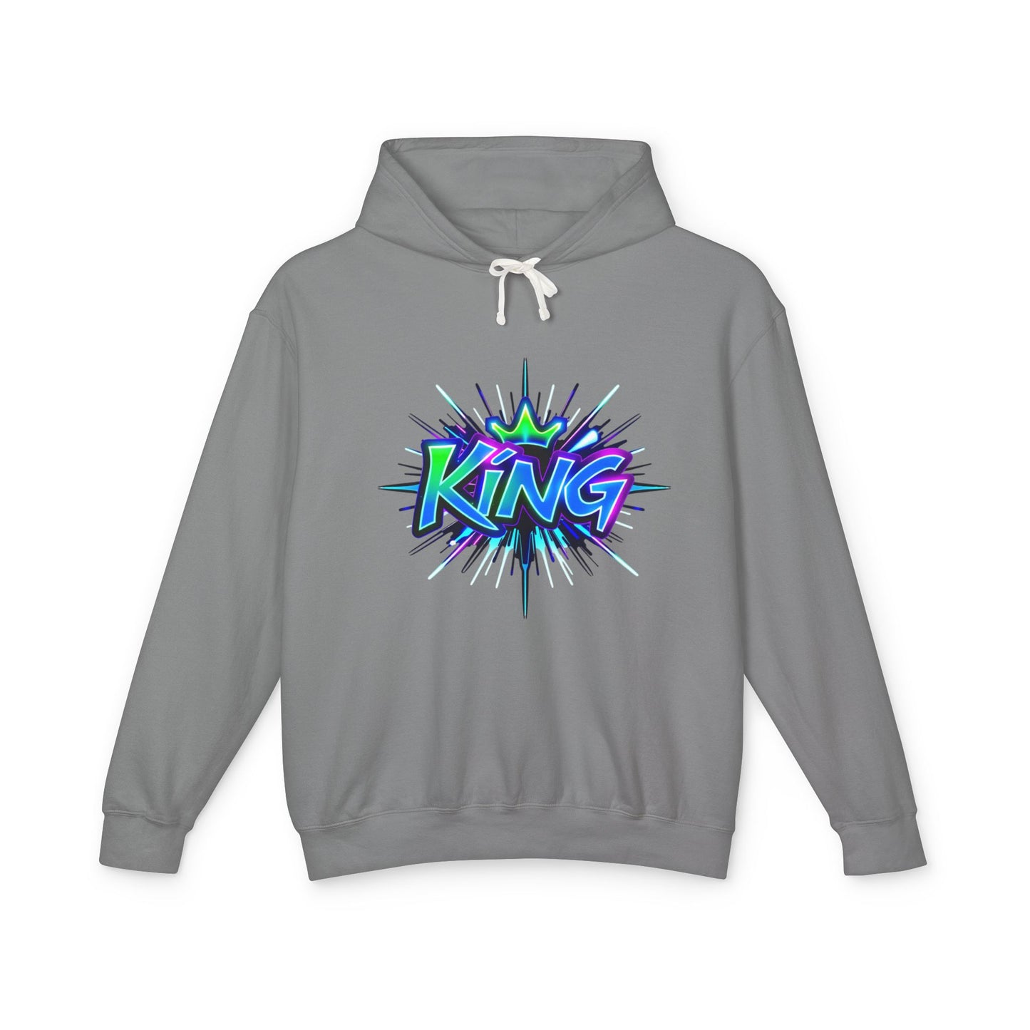 Colorful King Hoodie for Trendy Casual Wear, Unisex Lightweight Sweatshirt for Men & Women, Perfect Gift for Birthdays, Hip Hop Vibes, [...]