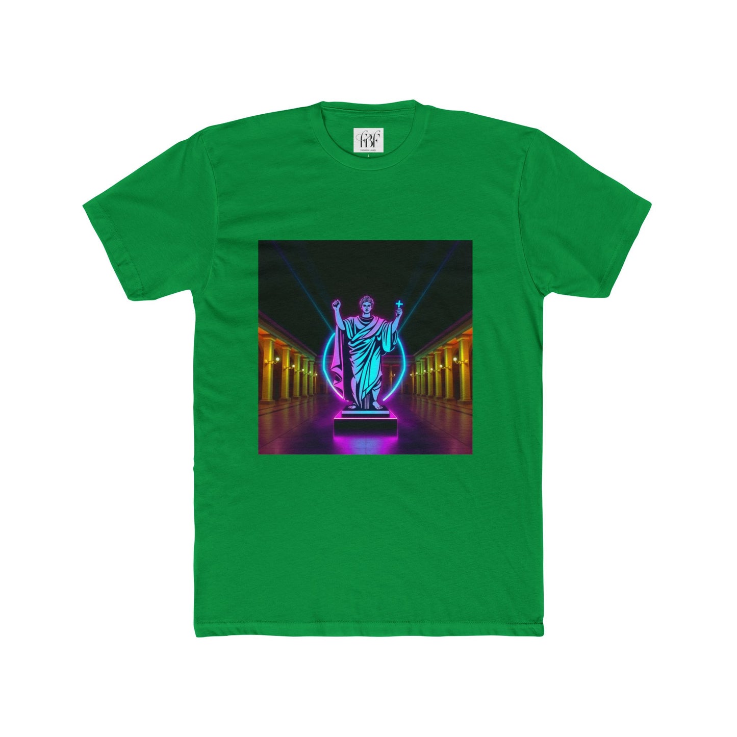 Neon Roman Statue T‑Shirt — Retro Futuristic Vaporwave Tee