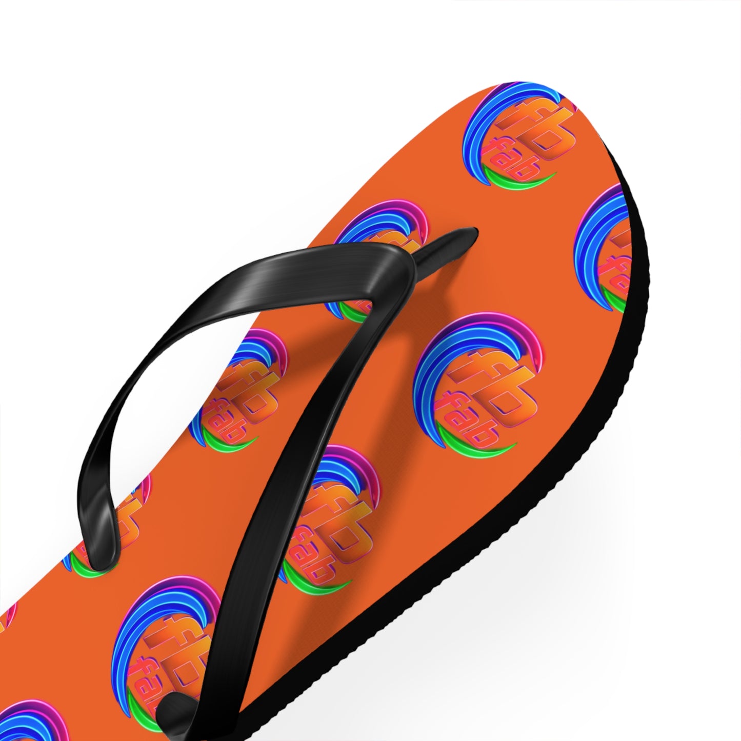 Tropical Abstract Flip Flops — Bright Orange Sunset Beach Sandals