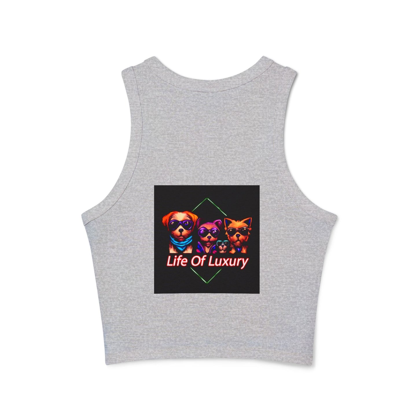 Life Of Luxury Dog-Themed Women's Micro Rib Racer Tank Top, Cute Pet Lover Apparel, Summer Fashion, Gift for Dog Moms, Casual Outfit