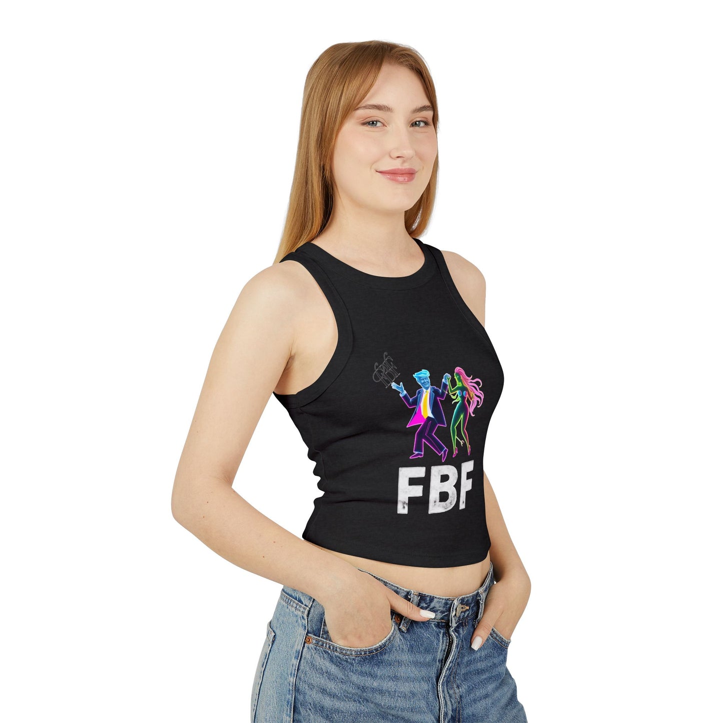Retro Dance Graphic Tank Top, FBF Vibes, Women's Summer Apparel, Party Wear, Festival Clothing, Unique Graphic Tee