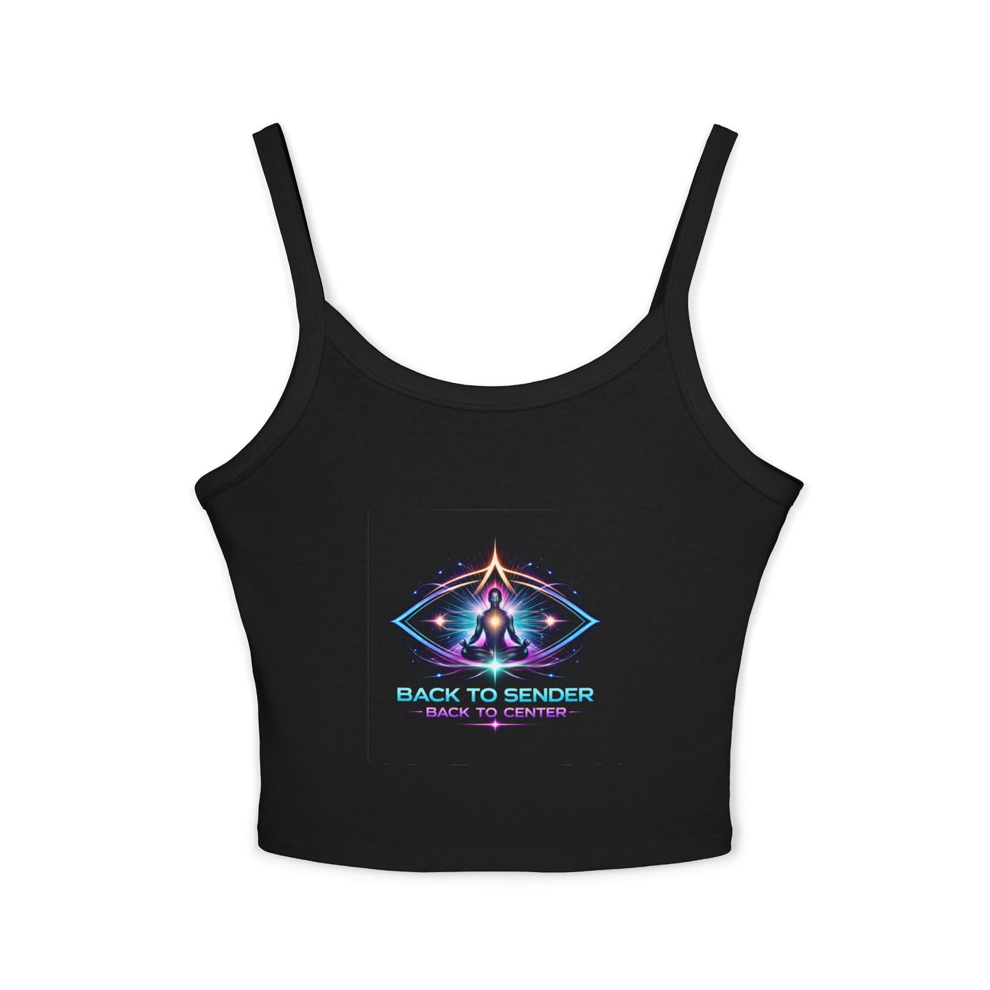 Spaghetti Tank - "Back to Sender, Back to Center" Mystic Chakra Design