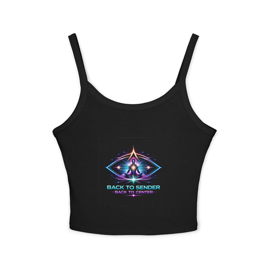 Spaghetti Tank - "Back to Sender, Back to Center" Mystic Chakra Design