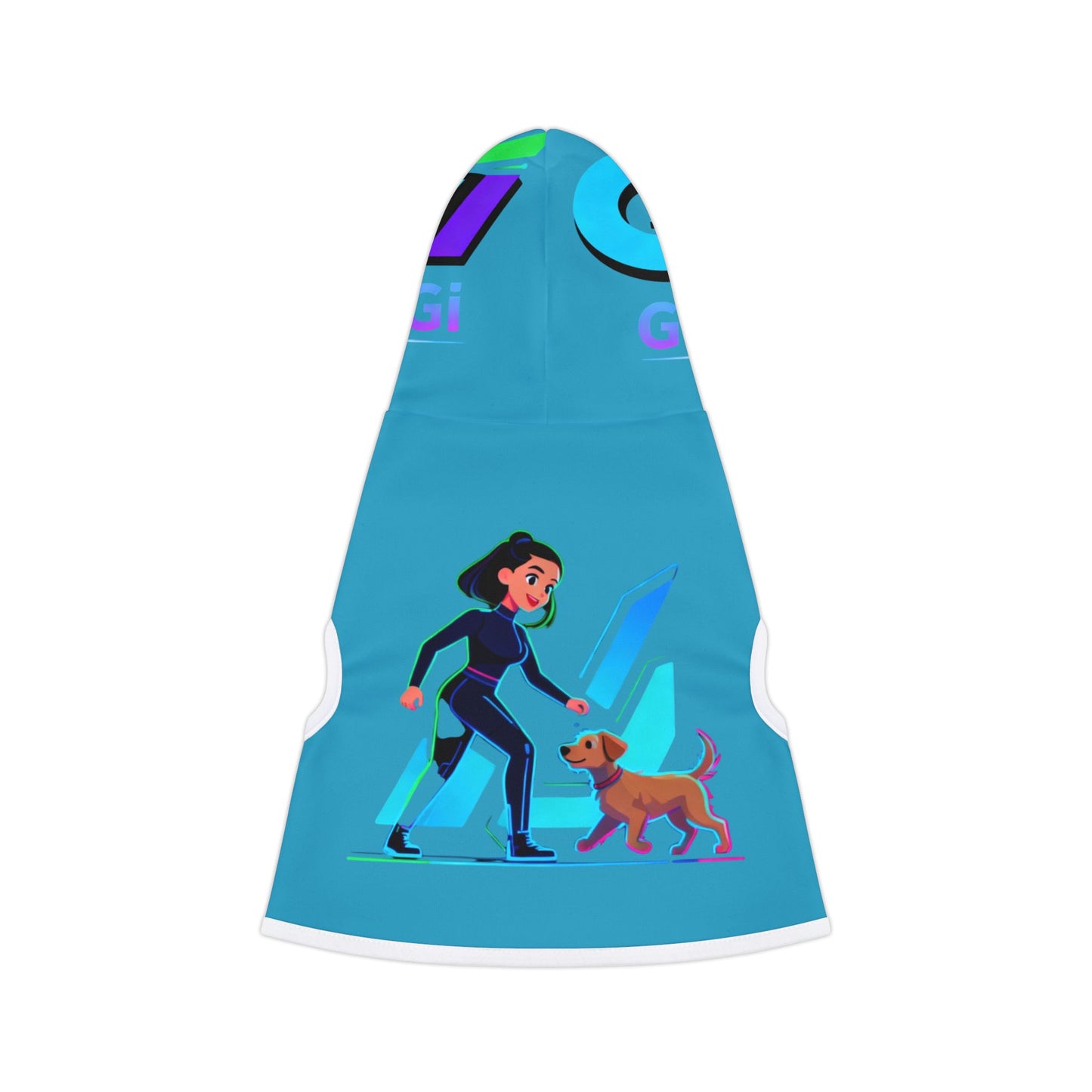 Blue 'Dog Trainer' Pet Hoodie - Cute Dog Walking Graphic Hoodie for Small Dogs & Cats