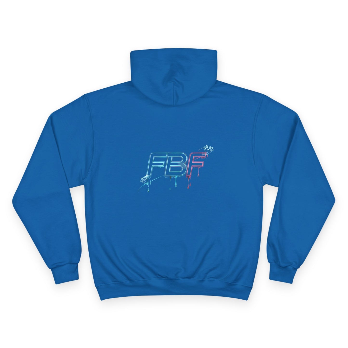 Fbf diamond Champion Hoodie — Dripping Diamond Heart Graphic Pullover