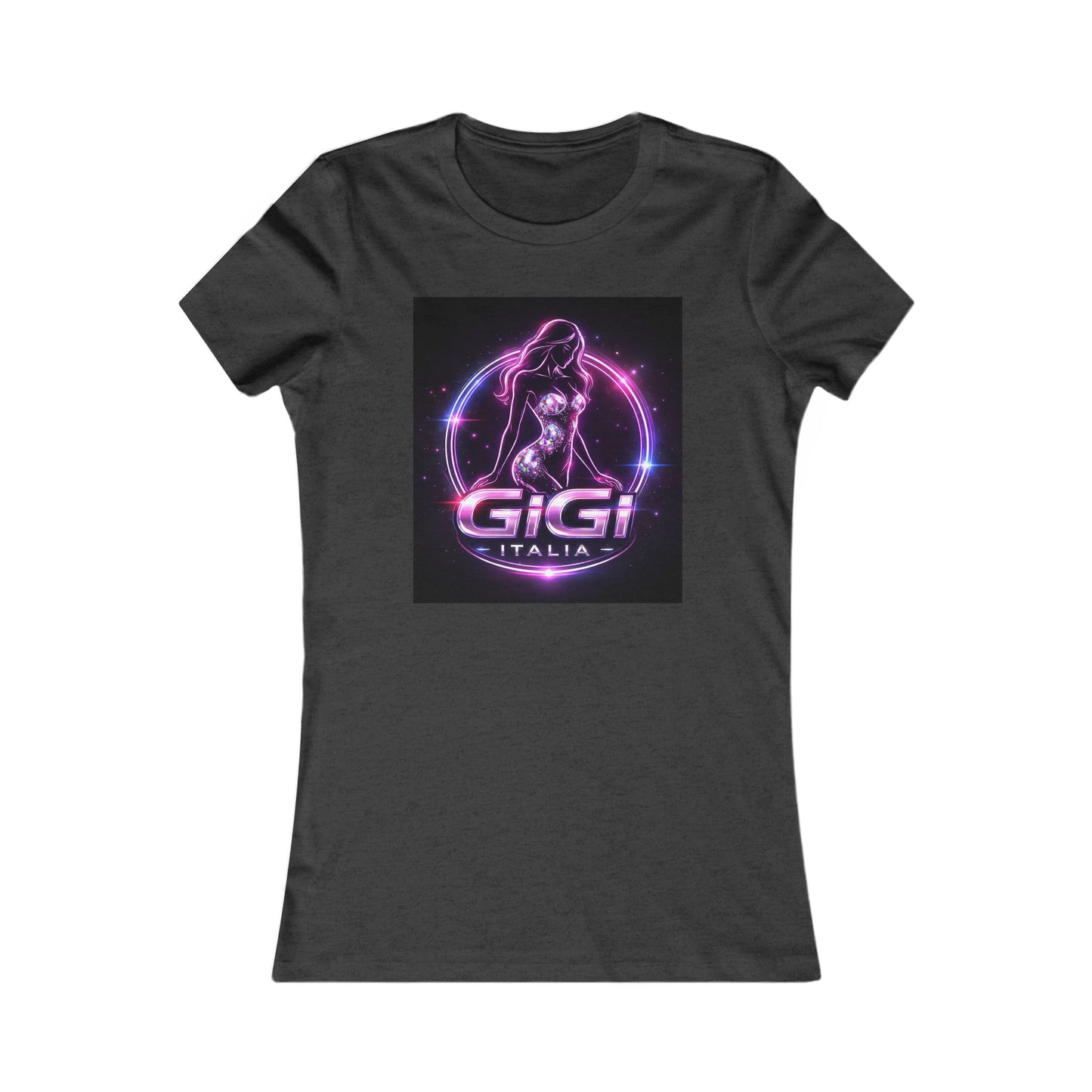 Women's Tee — 'GiGi Italia' Neon Silhouette Graphic Shirt
