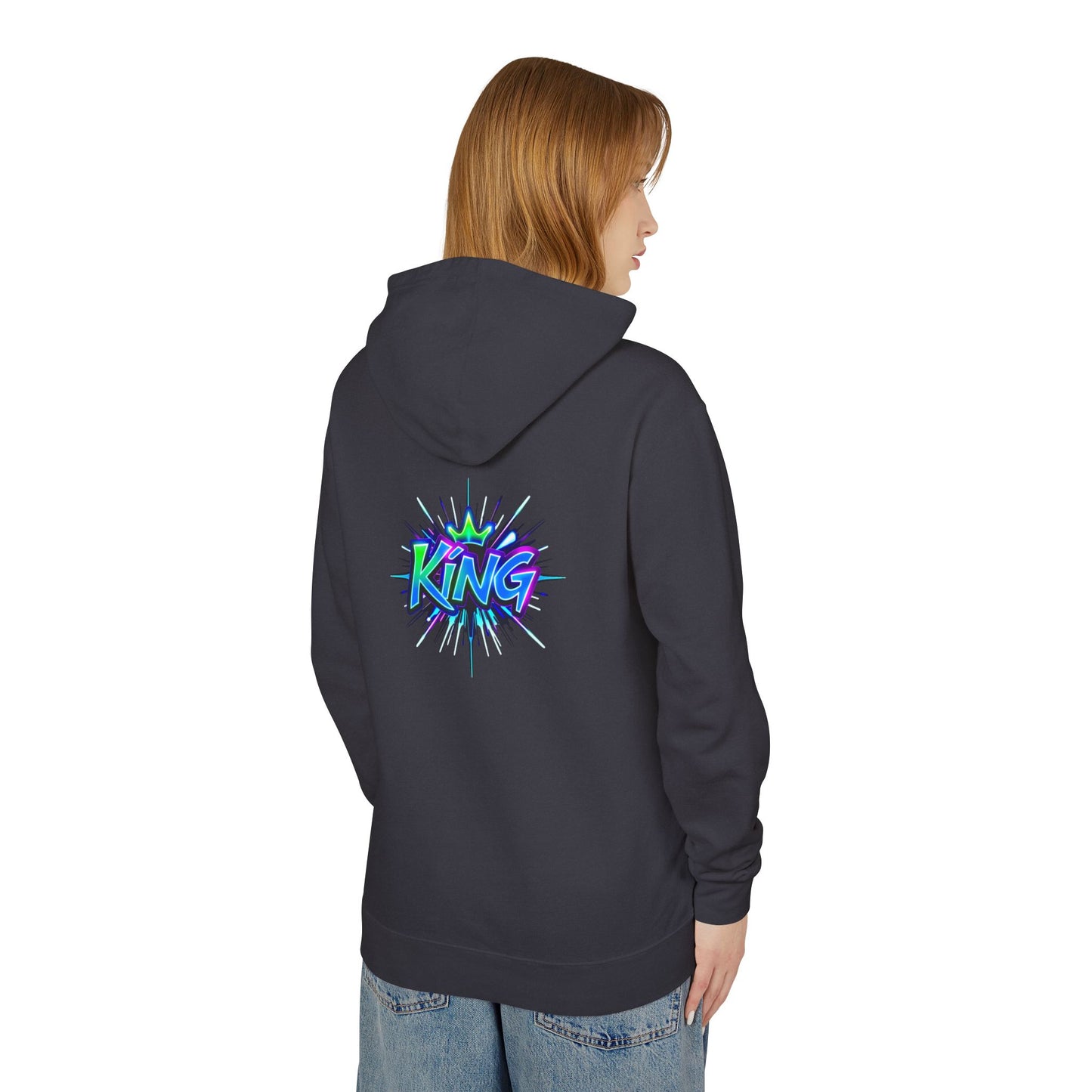 Colorful King Hoodie for Trendy Casual Wear, Unisex Lightweight Sweatshirt for Men & Women, Perfect Gift for Birthdays, Hip Hop Vibes, [...]