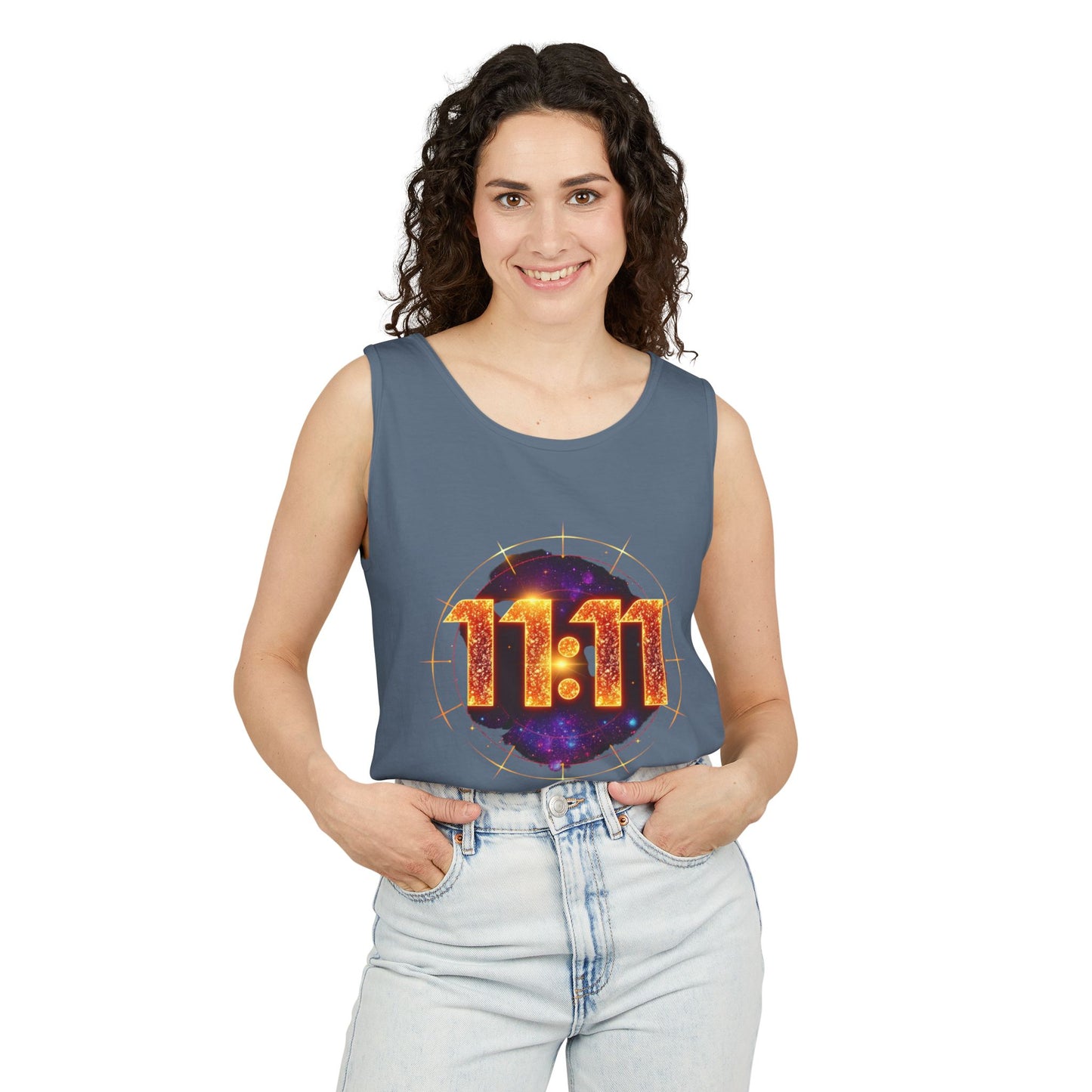 Celestial Glow Tank Top - 11:11 Design, Unisex, Festival Wear, Summer Style, Spiritual Gift, Casual Comfort