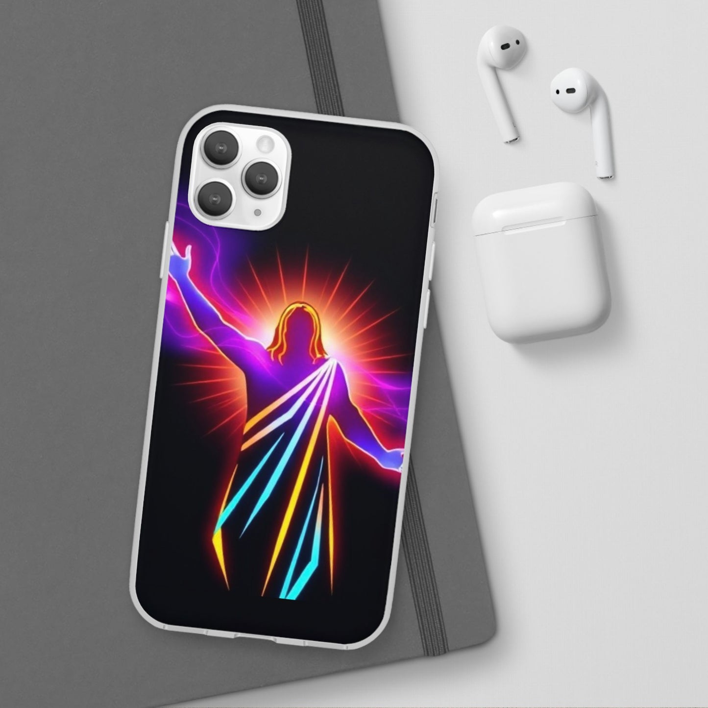 Inspirational Jesus Flexi Case - Colorful Phone Cover for Spiritual Connection