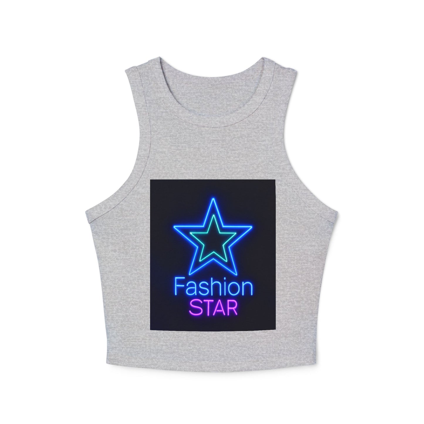 Fashion Star Racer Tank Top | Women's Crop Top, Trendy Summer Shirt, Casual Wear, Stylish Workout Top, Gift for Her