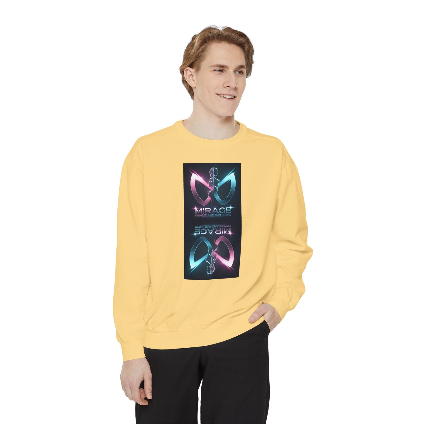 Retro Neon Mirage Sweatshirt — 'Mirage' Vaporwave Graphic Crewneck