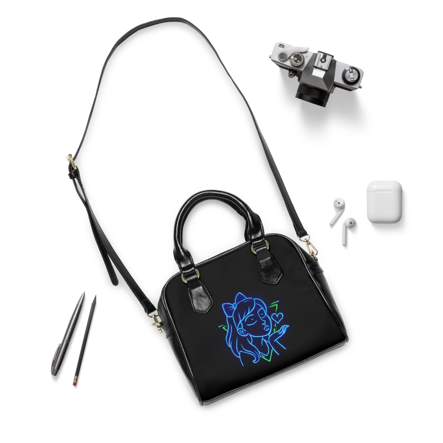 Neon Art Shoulder Handbag - Trendy Bags for Fashion Lovers, Everyday Use, Iconic Style, Gifts for Her, All Occasions